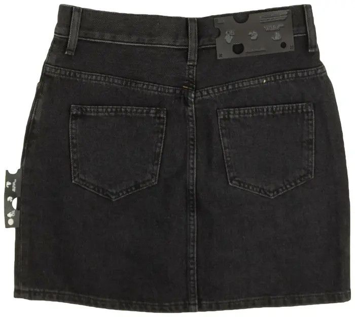 Off-White o1y1225 Denim Mini Skirt in Black Size 28" / US 6 / IT 42 - 2 Thumbnail