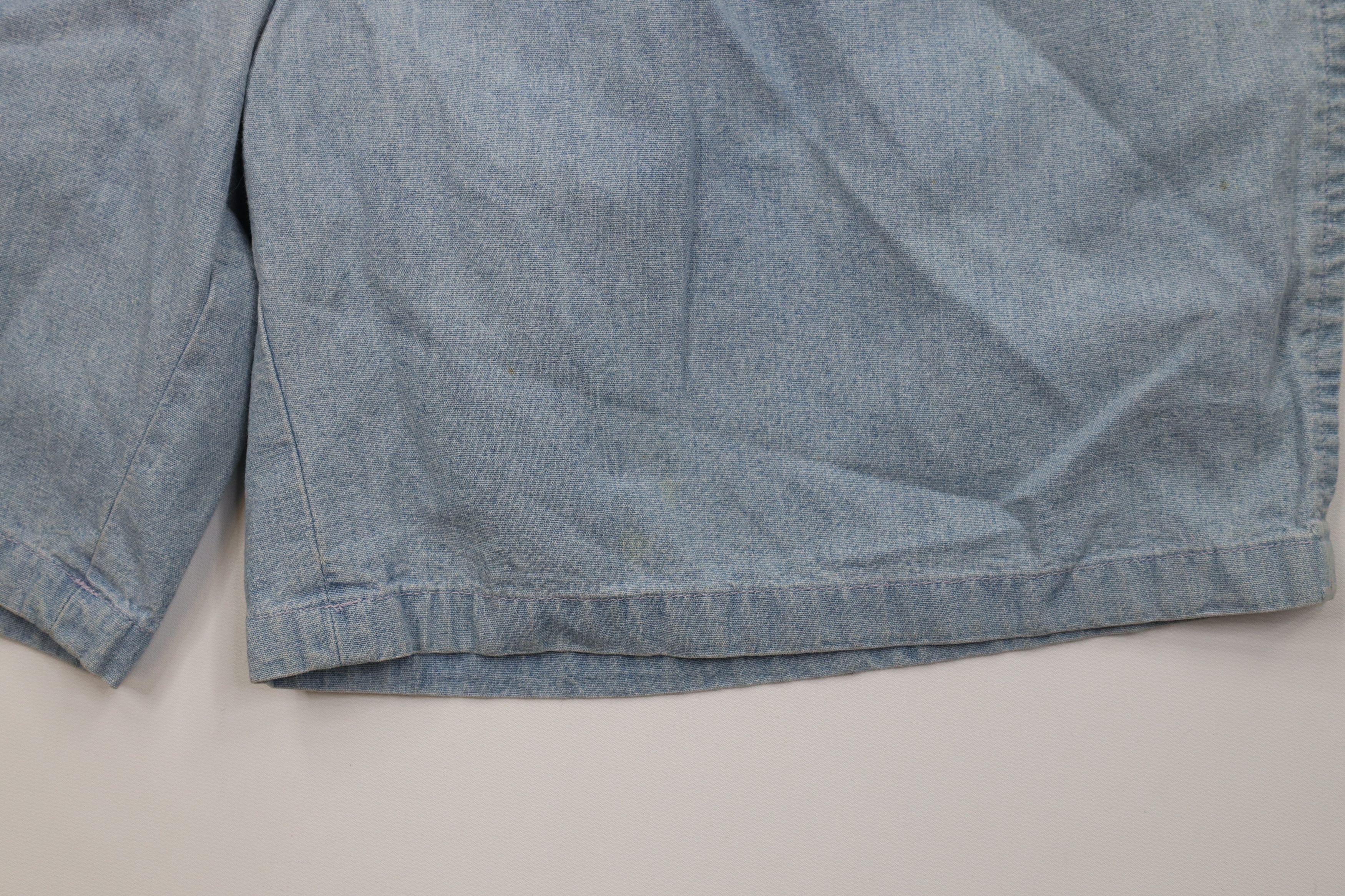 Nautica Vintage 90s Nautica Above Knee Chambray Chino Shorts Blue Size US 40 / EU 56 - 5 Thumbnail