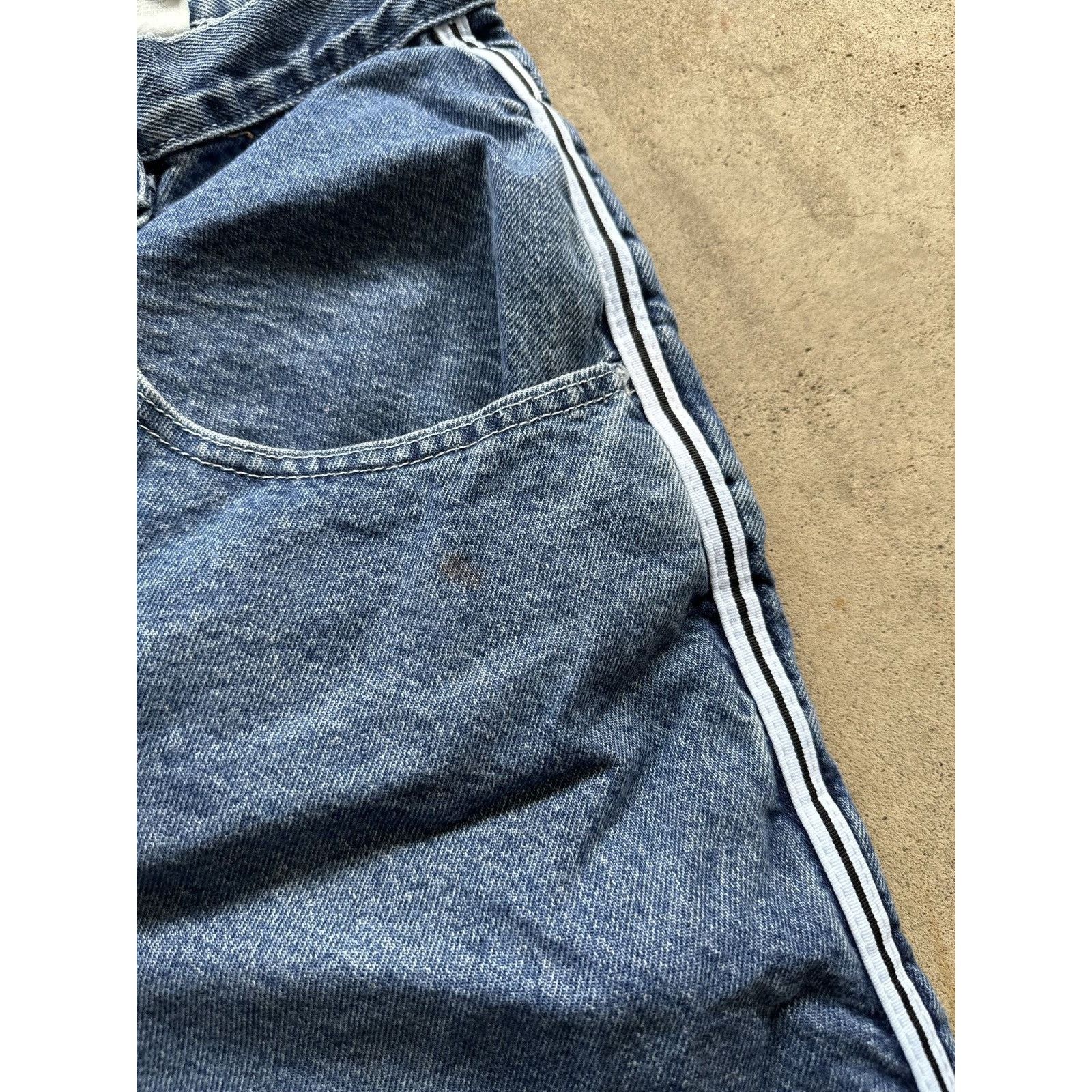 Vintage Y2K Utility Baggy Skater Track Jean Shorts ERD Grunge JNCO Size US 31 - 12 Thumbnail