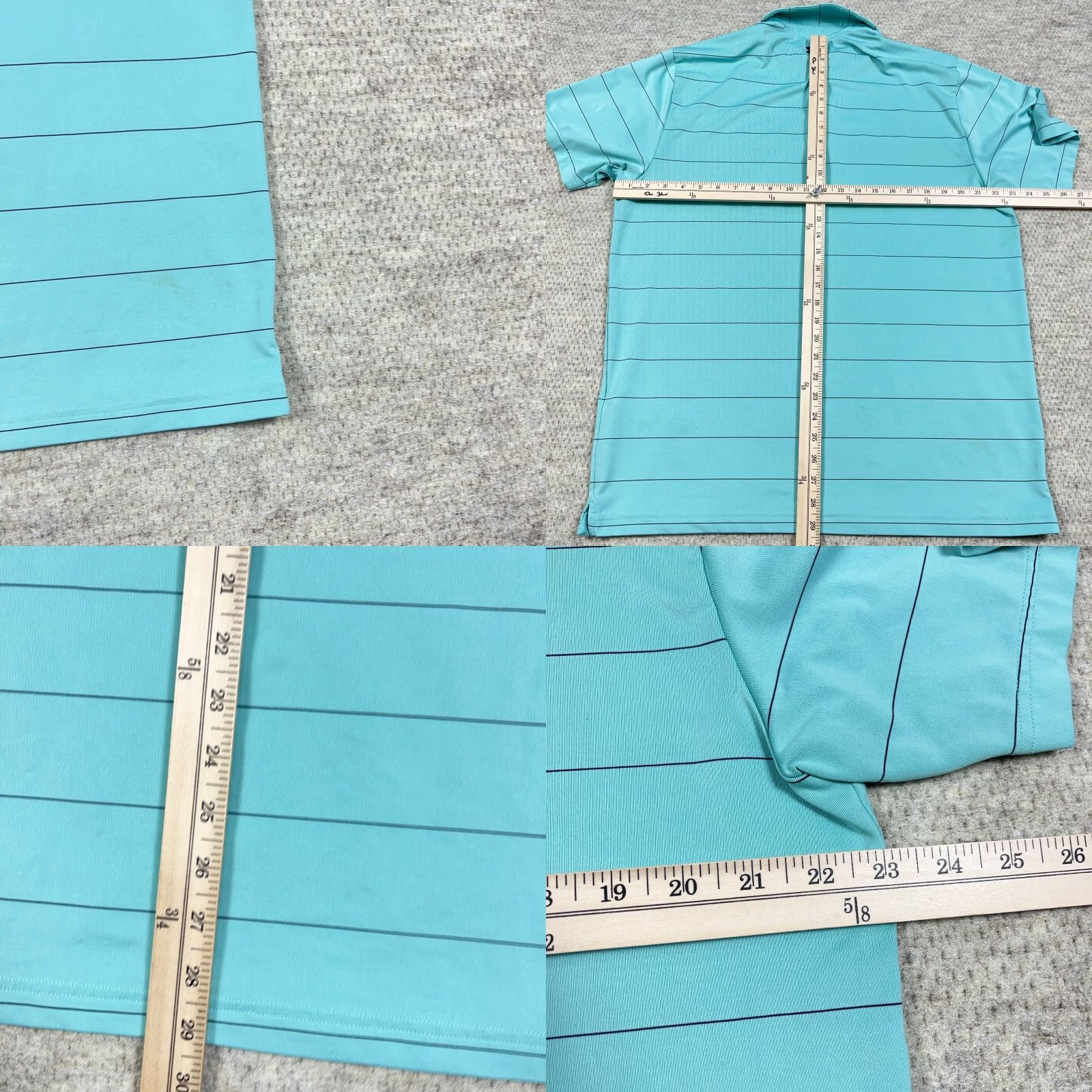Under Armour VINTAGE Under Armour Polo Shirt Men XL Teal Blue Striped Heat Gear Performance Size US XL / EU 56 / 4 - 8 Thumbnail