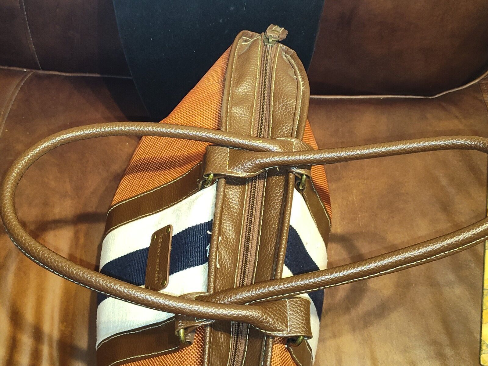 Tommy Hilfiger Tommy Hilfiger Bag Leather Trim Double Handle Tote Handbag Size ONE SIZE - 14 Thumbnail