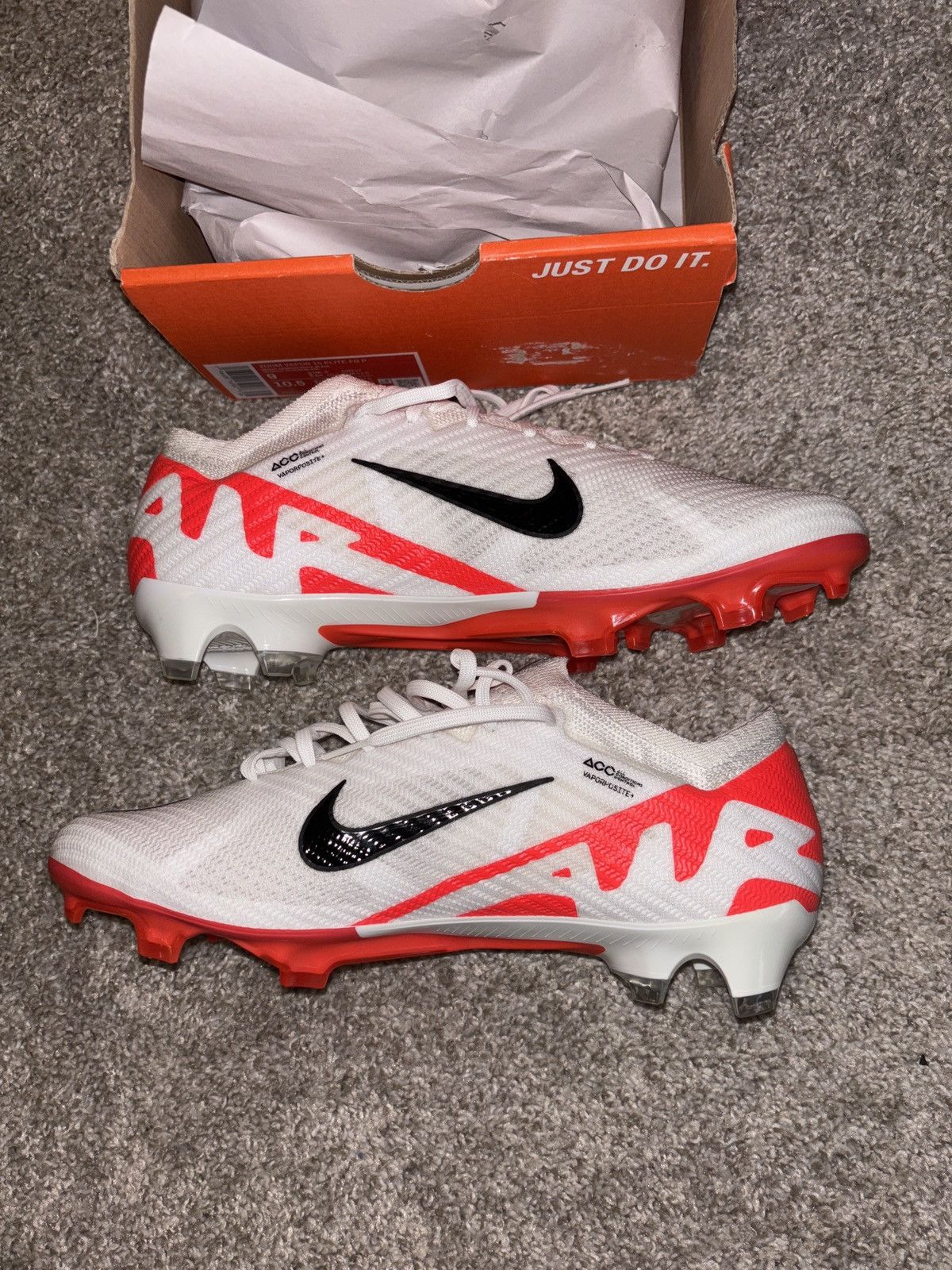 Nike Zoom Vapor 15 Elite FG (Bright Crimson/White) Size US 9 / EU 42 - 2 Thumbnail