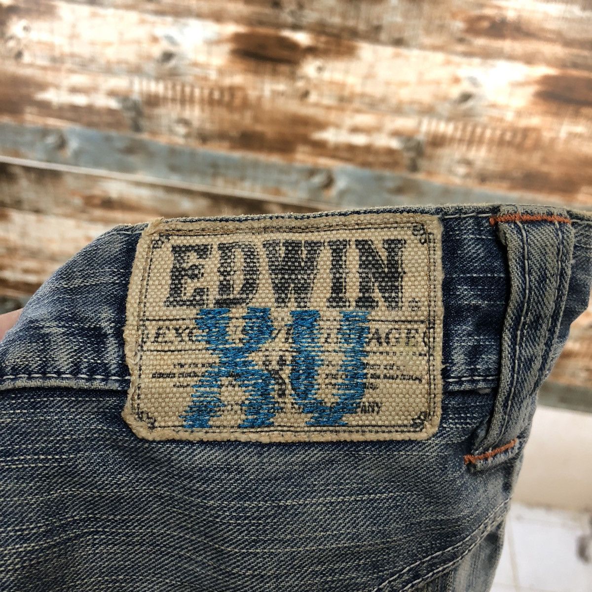 Edwin DLL Edwin Blue Distressed ripped Denim Pants #C239 Size US 35 - 21 Thumbnail