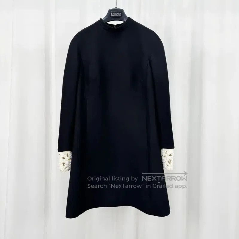 Valentino Valentino Black Wool Blend Long Sleeve Dress . Size L / US 10 / IT 46 - 1 Thumbnail