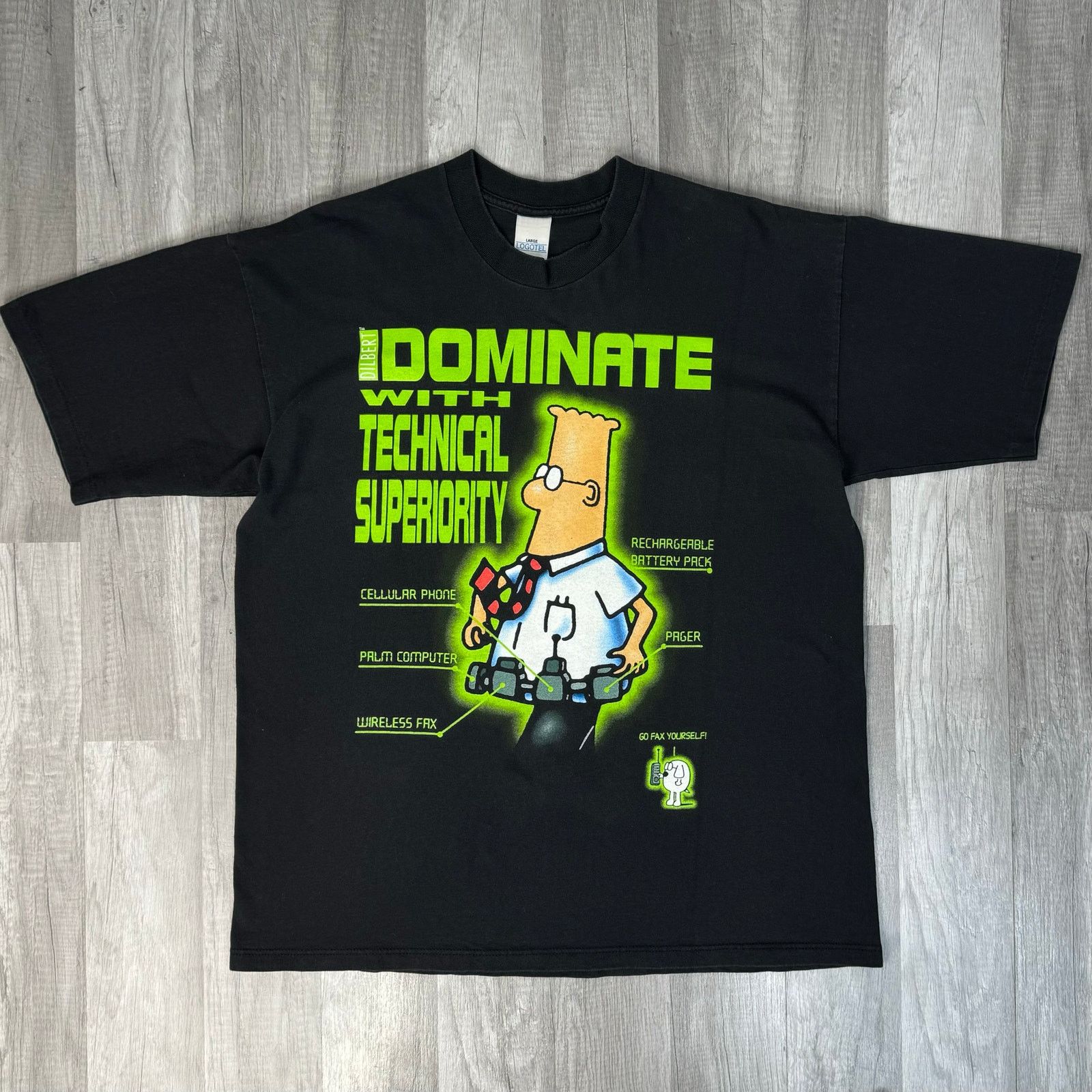 Vintage Vintage 90s Dilbert Dominate Tech Geek T-Shirt Comic Large Size US L / EU 52-54 / 3 - 1 Thumbnail