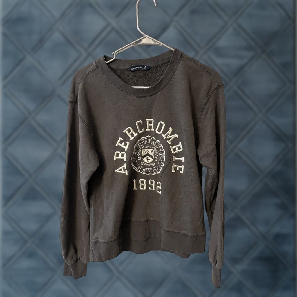 Abercrombie & Fitch Abercrombie & Fitch Sweatshirt Womens Small Gray Crew Neck Embroidered Logo Size S / US 4 / IT 40 - 1 Thumbnail
