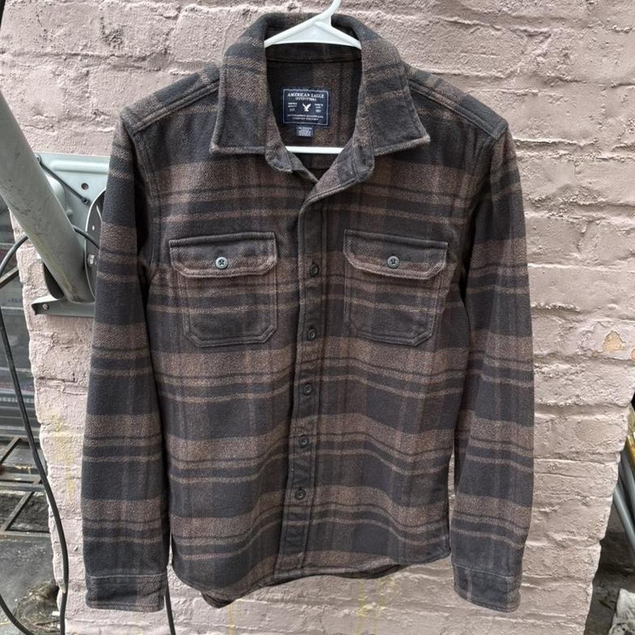 American Eagle Outfitters American Eagle Brown Heavyweight Flannel Button Up Shirt Size US XS / EU 42 / 0 - 1 Thumbnail