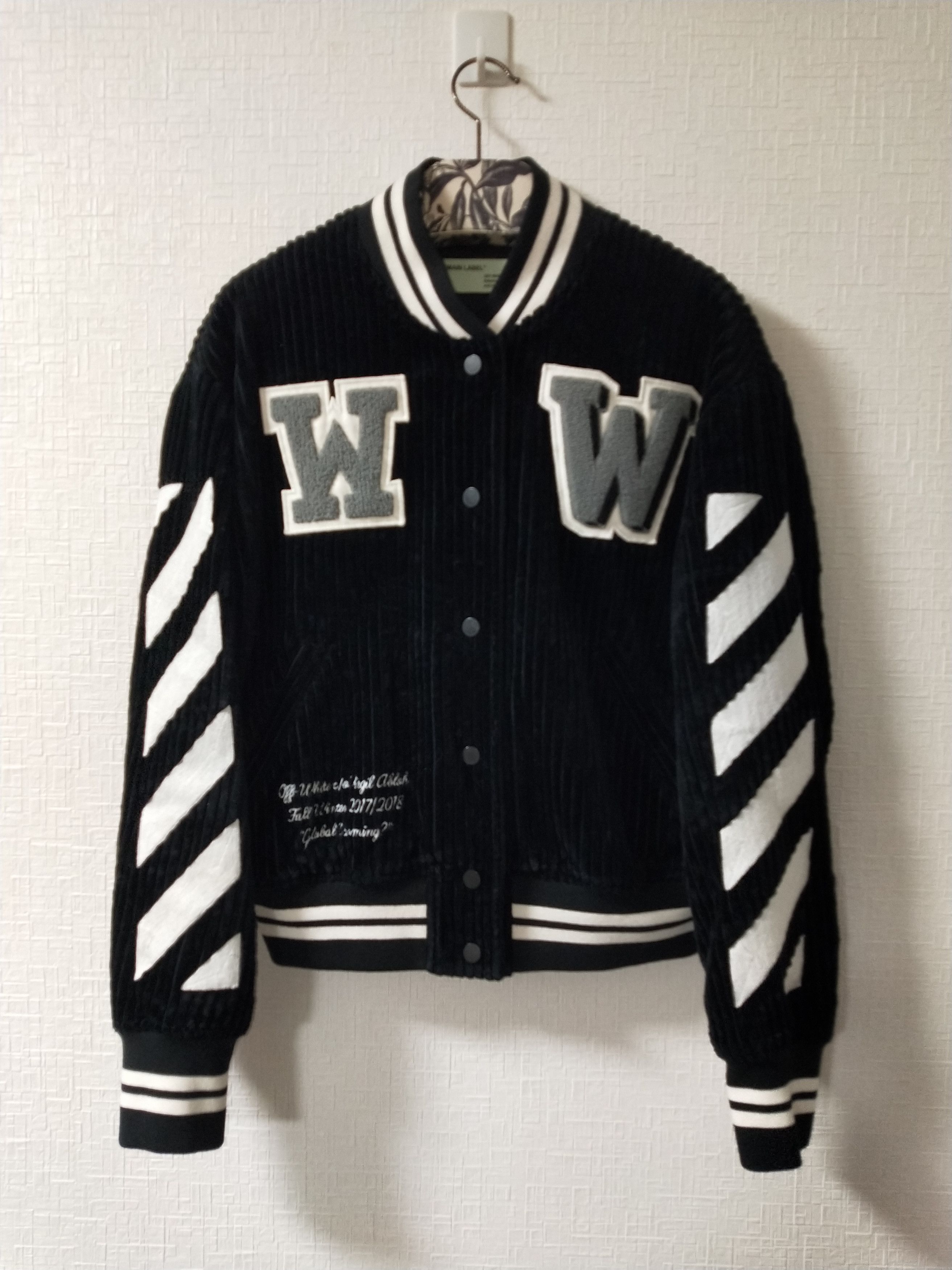 Off-White Corduroy Diagonal Varsity Jacket Size US XS / EU 42 / 0 - 1 Thumbnail