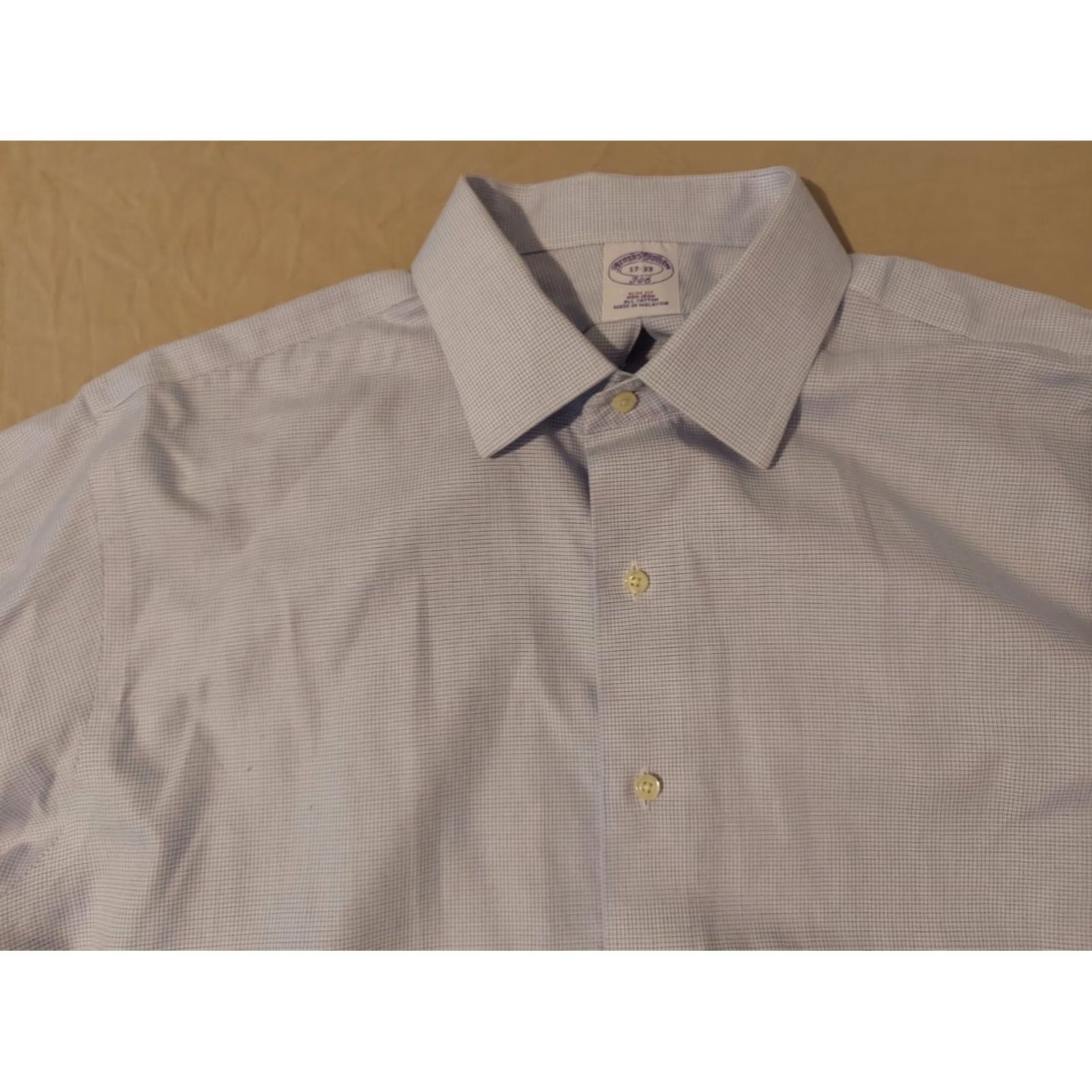 Brooks Brothers Brooks Brothers Dress Shirt Mens Blue Cotton Button Collared Size 17 33 French Size 46R - 2 Thumbnail