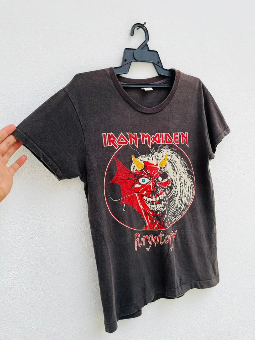 Band Tees × Vintage Vintage 80s Iron Maiden Purgatory Alive In America Size US M / EU 48-50 / 2 - 4 Thumbnail