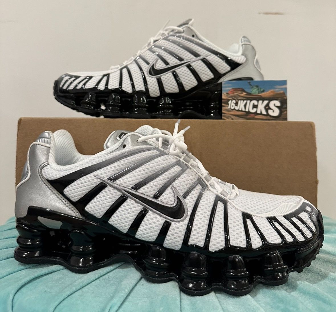 Nike Size 10 - Nike Shox TL Metallic Silver Black W Size US 10 / IT 40 - 6 Thumbnail