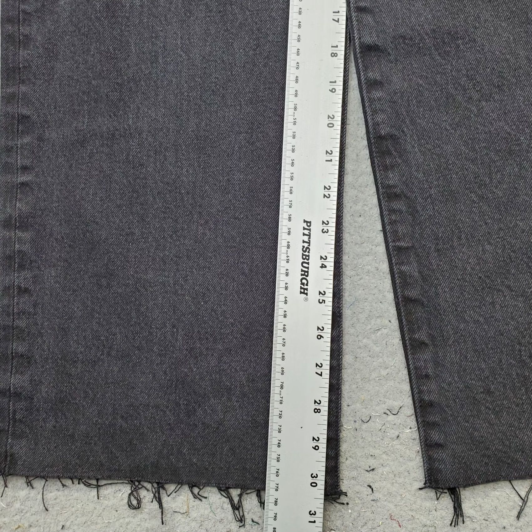 Express Express Jeans Womens 6R Black Denim Stretch High Rise Distressed Wide Leg Size 28" / US 6 / IT 42 - 4 Thumbnail