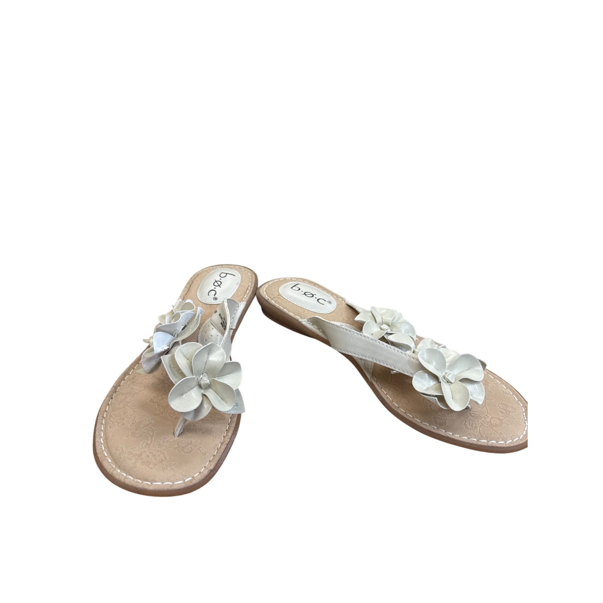 Born B.O.C Womens Light Green & Tan Floral Slip-On Sandals Size 8 Size US 8 / IT 38 - 1 Thumbnail