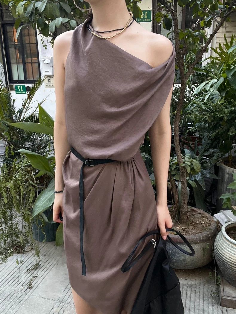 Helmut Lang Helmut Lang Asymmetric Sleeveless Dress - dmc Size US 30 / EU 46 - 1 Thumbnail