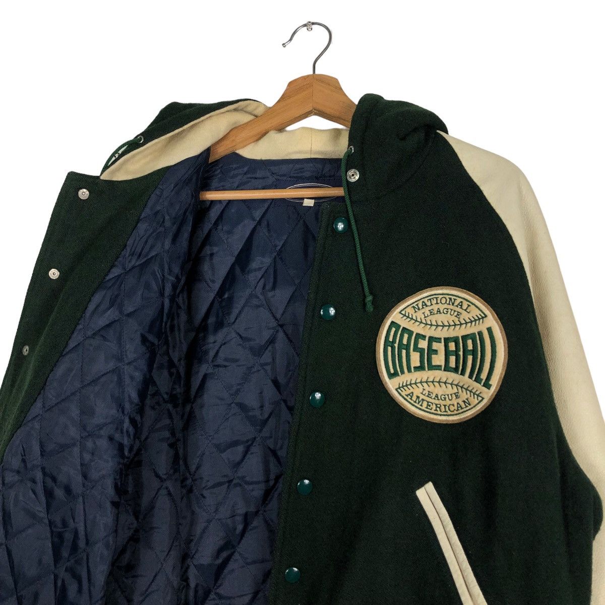 Japanese Brand 🔥Leather Jumper Stadium American National League Baseball Size US L / EU 52-54 / 3 - 14 Thumbnail