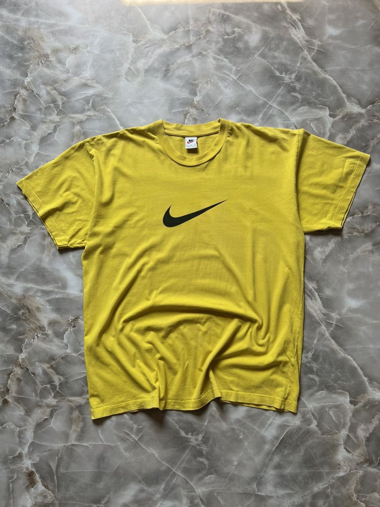 Vintage Vintage 90s Nike Big Swoosh Crewneck Distressed Tee Size US XL / EU 56 / 4 - 2 Thumbnail