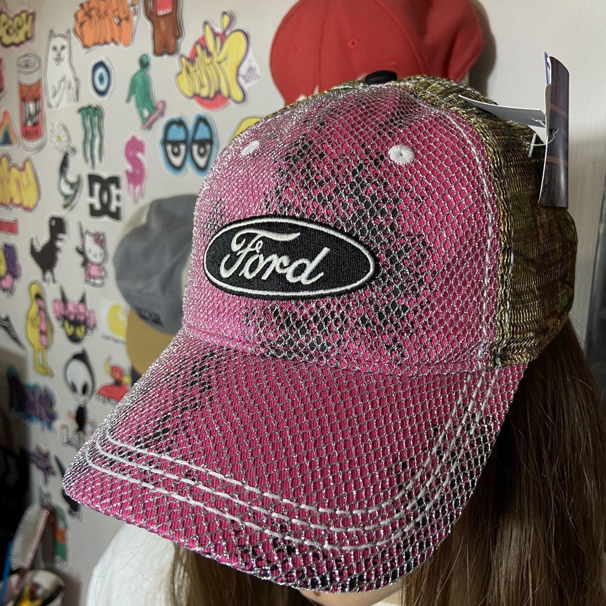 NASCAR 📌 Crazy Y2K Ford Realtree NASCAR Cap Size ONE SIZE - 3 Thumbnail
