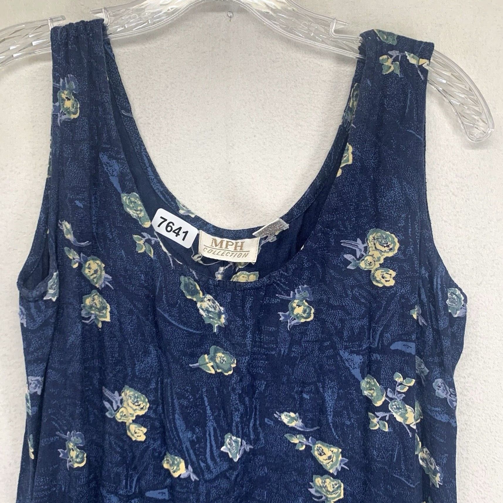 Vintage VINTAGE MPH Floral Midi Dress Women’s Small Light Navy Blue Sleeveless Strappy Beach Bohemian 80s 90s Size S / US 4 / IT 40 - 3 Thumbnail