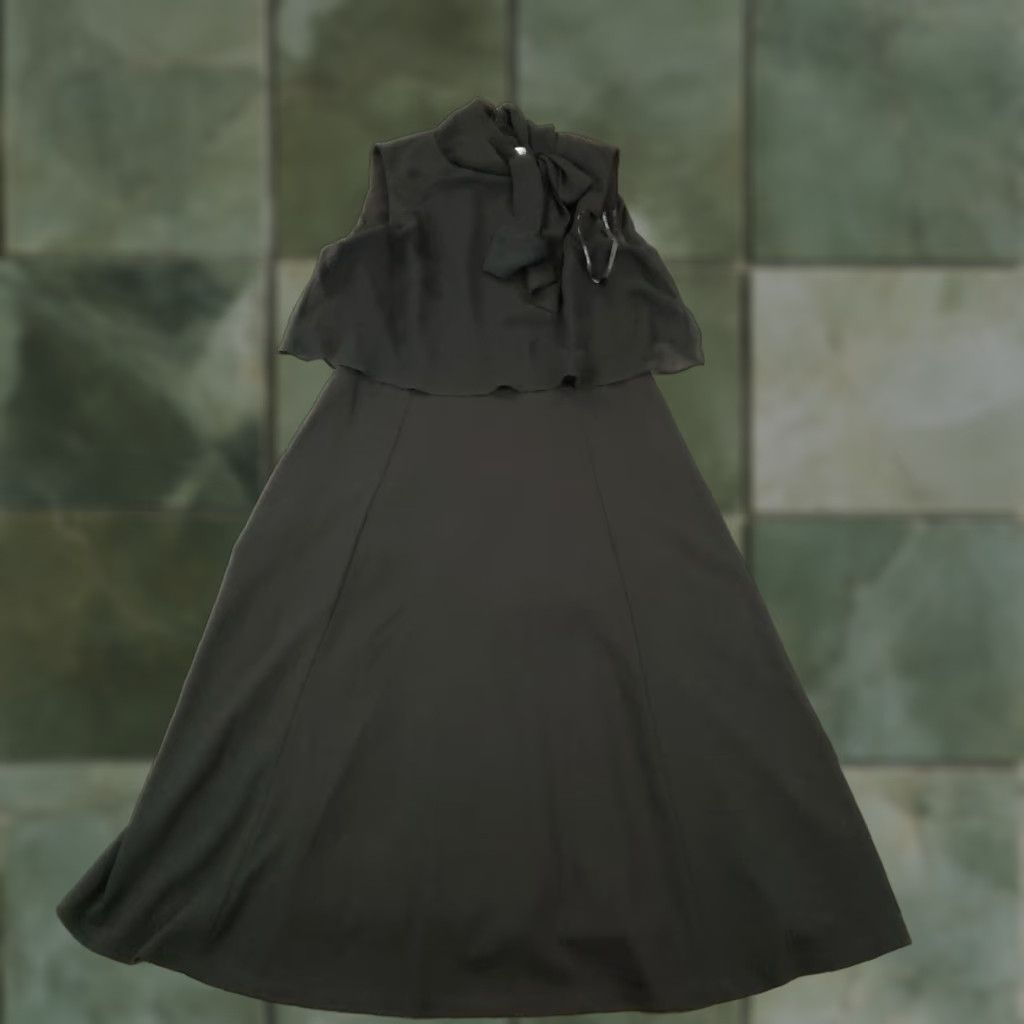Calvin Klein Calvin Klein Dress Womens Size 10 Black Mock Neck Midi Layered  Stretch Bow Formal, Party/Cocktail, Wedding Women XS? | Grailed