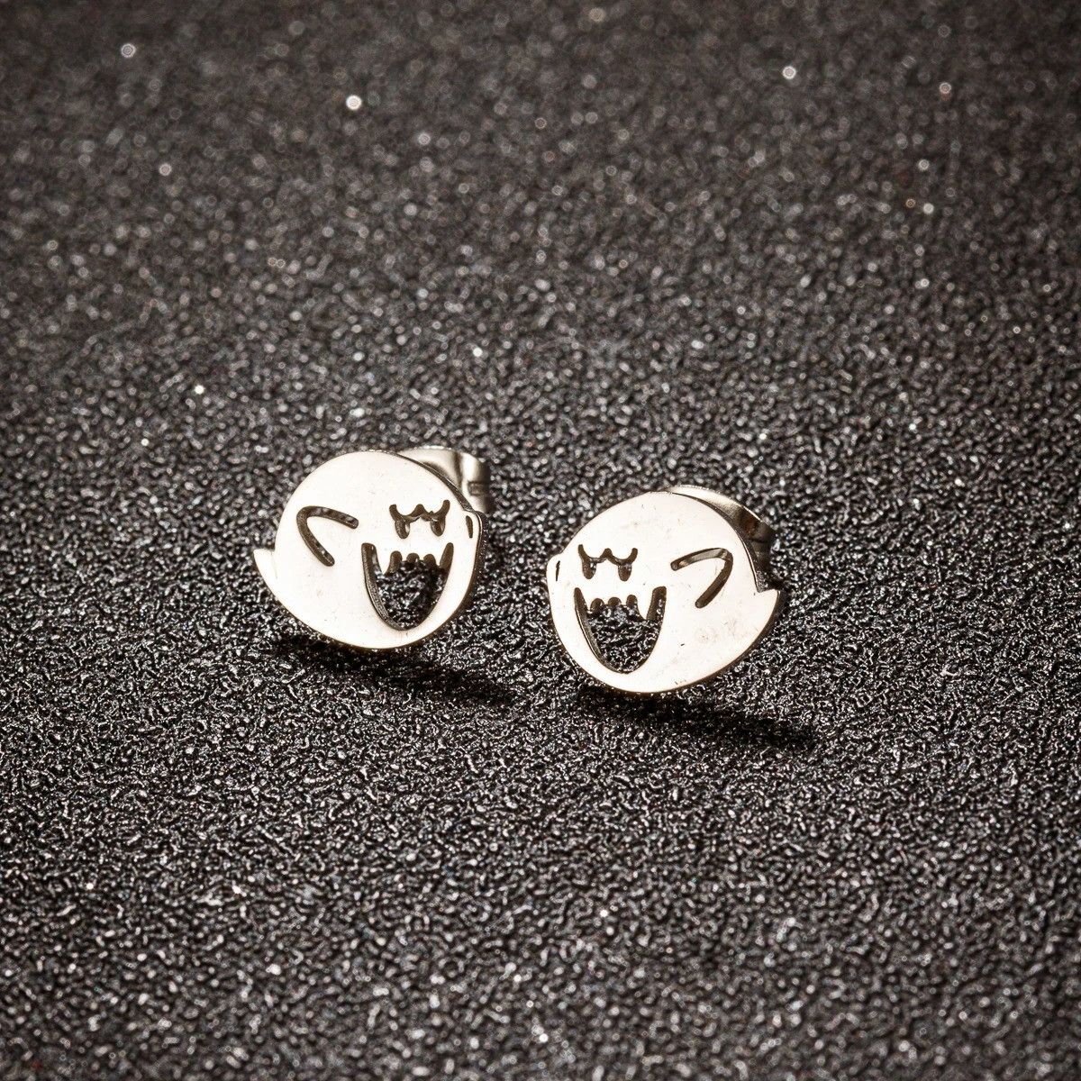 Jewelry Funny Ghost Stud Earrings Charm Stainless Earring Gift Size ONE SIZE - 4 Thumbnail