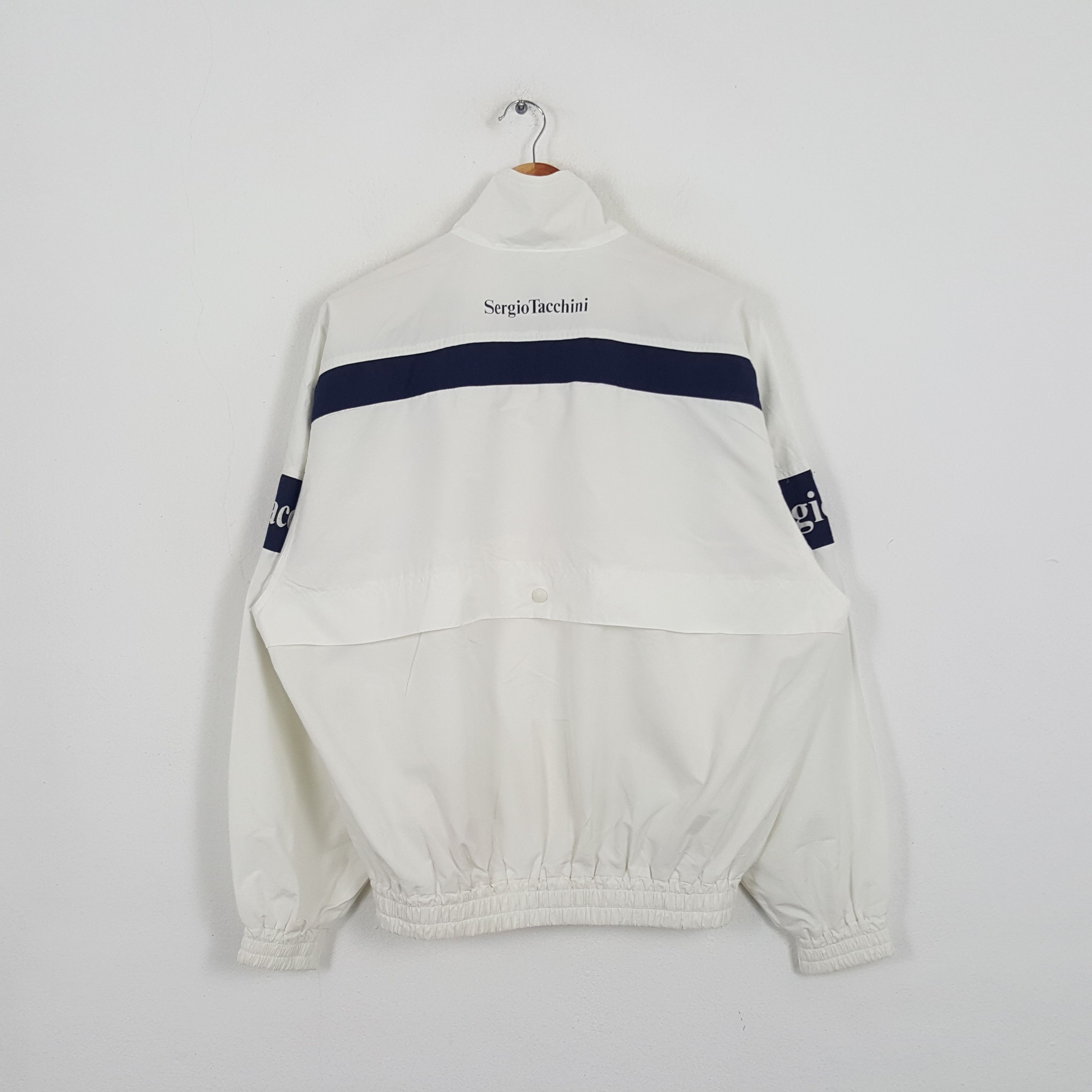 Sergio Tacchini × Vintage Vintage Sergio Tacchini Sports Style Windbreaker Jacket Size US XL / EU 56 / 4 - 3 Thumbnail