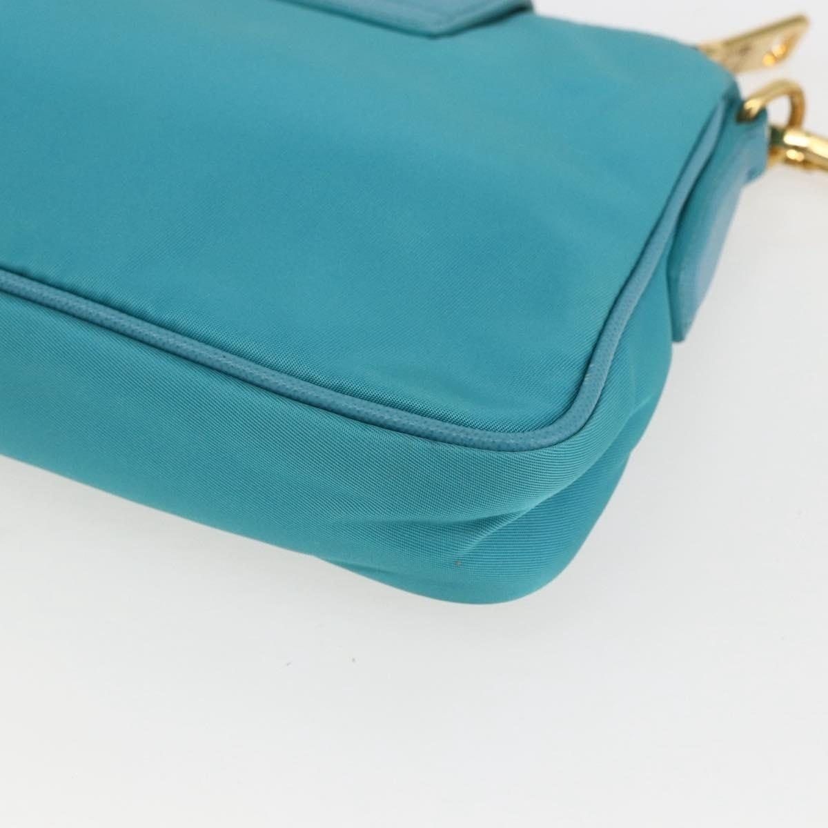 Prada Prada Nylon Chain Shoulder Bag Turquoise Size ONE SIZE - 11 Thumbnail