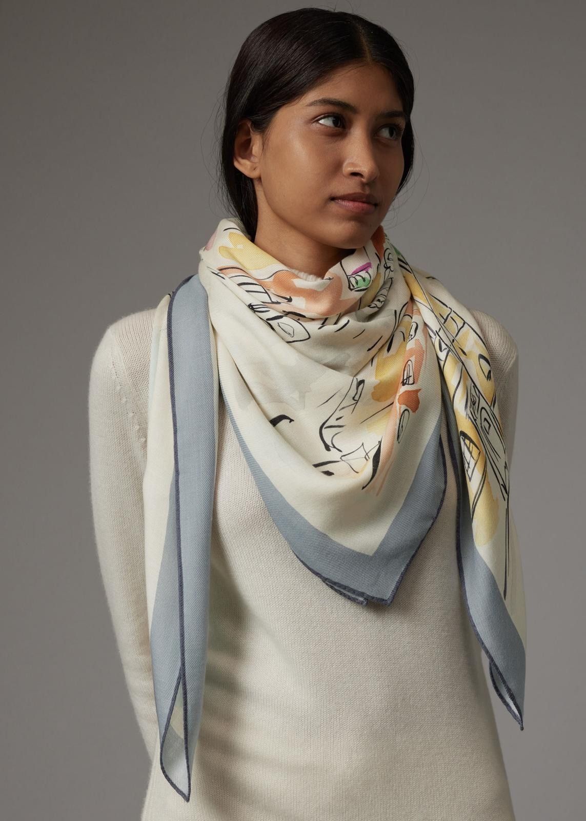 Loro Piana o1srvl11e0824 Size: OS / Maxi Cashmere Scarf in Multicolor Size ONE SIZE - 4 Thumbnail
