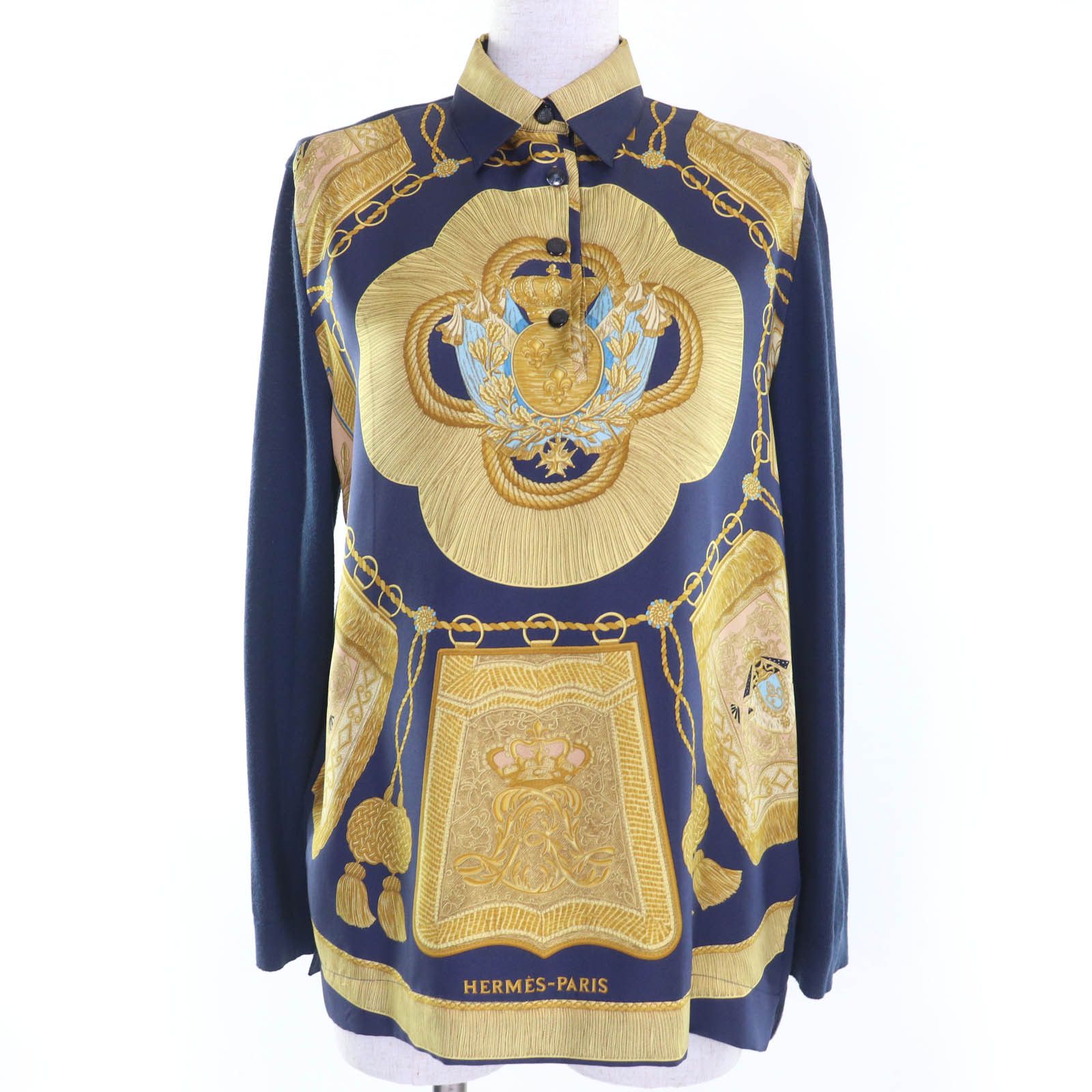 Hermes Hermes Cashmere twill knit Long Sleeve Shirt Others Tops DUTY FREE for USA