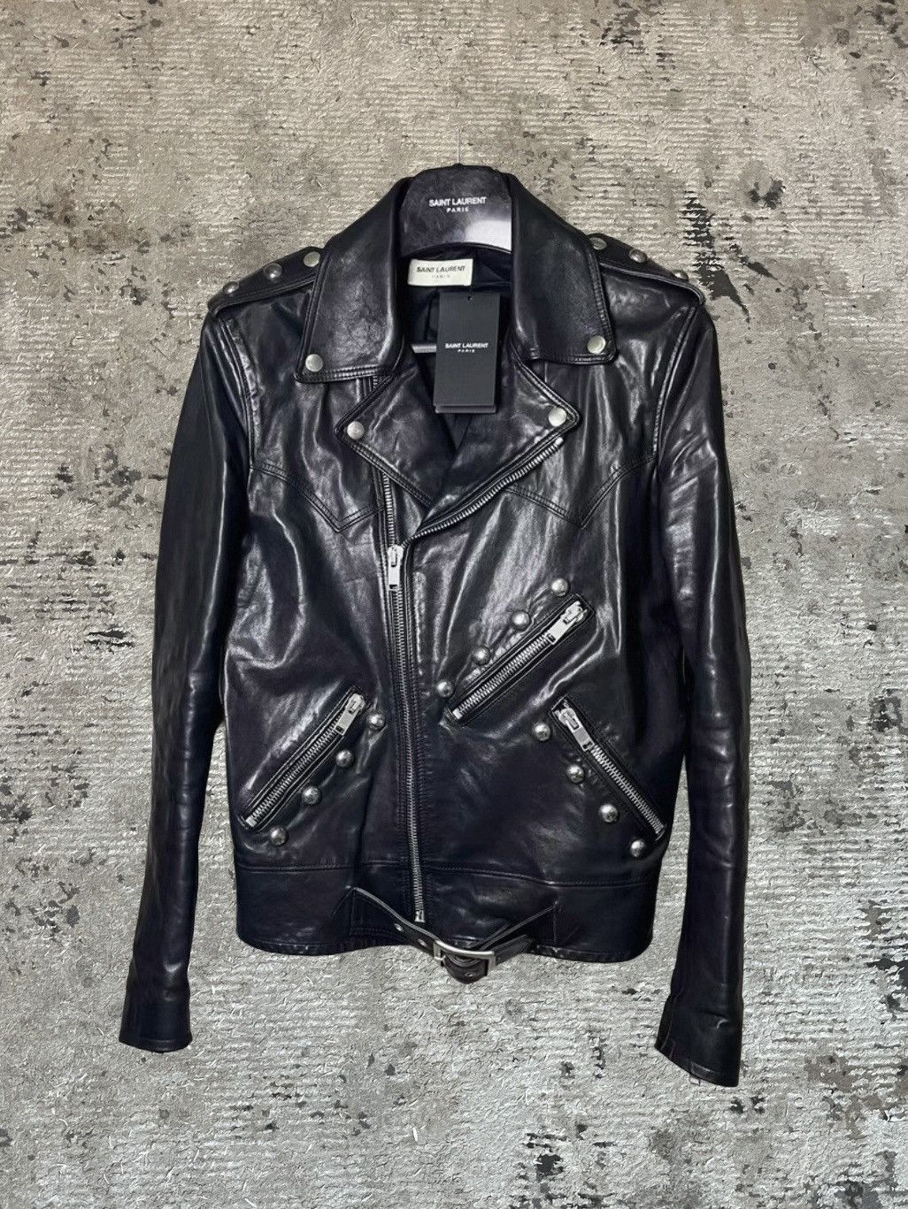 Saint Laurent Paris Saint Laurent Studded Leather Jacket Runway SS2015 Size US S / EU 44-46 / 1 - 2 Thumbnail