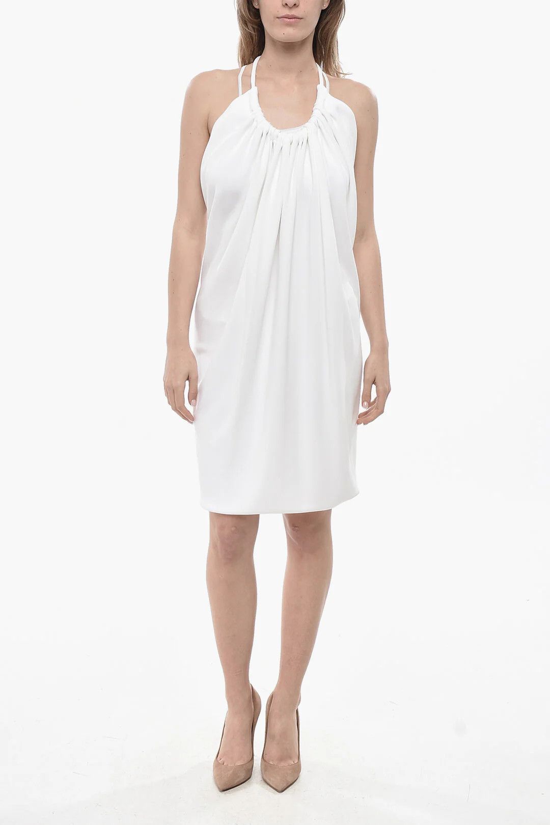 Max Mara og1mm0426 Backless Dress in White Size M / US 6-8 / IT 42-44 - 1 Thumbnail