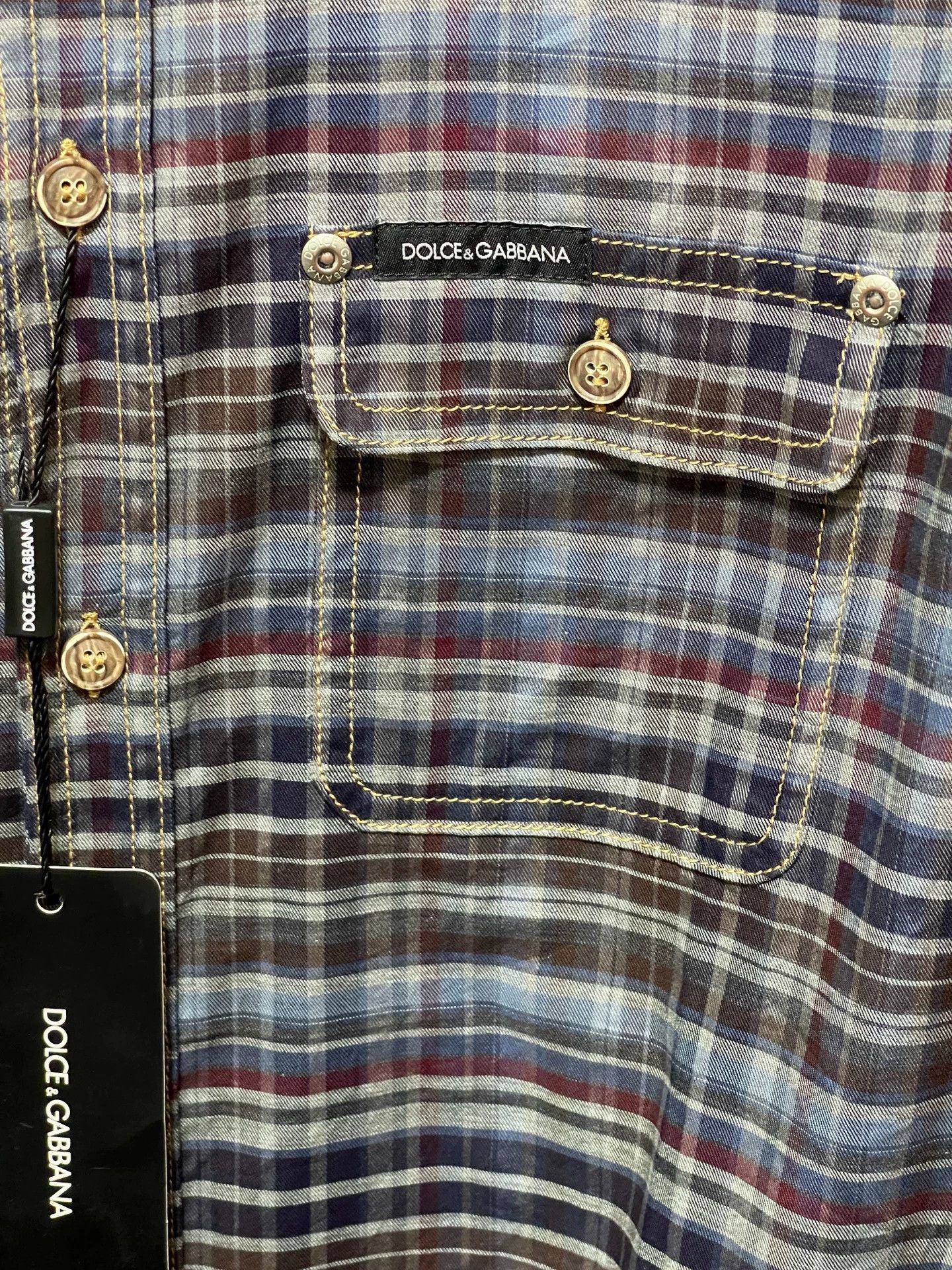 Dolce & Gabbana DG Color Block Paneled Cotton Slim Shirt 41 Size US L / EU 52-54 / 3 - 5 Thumbnail