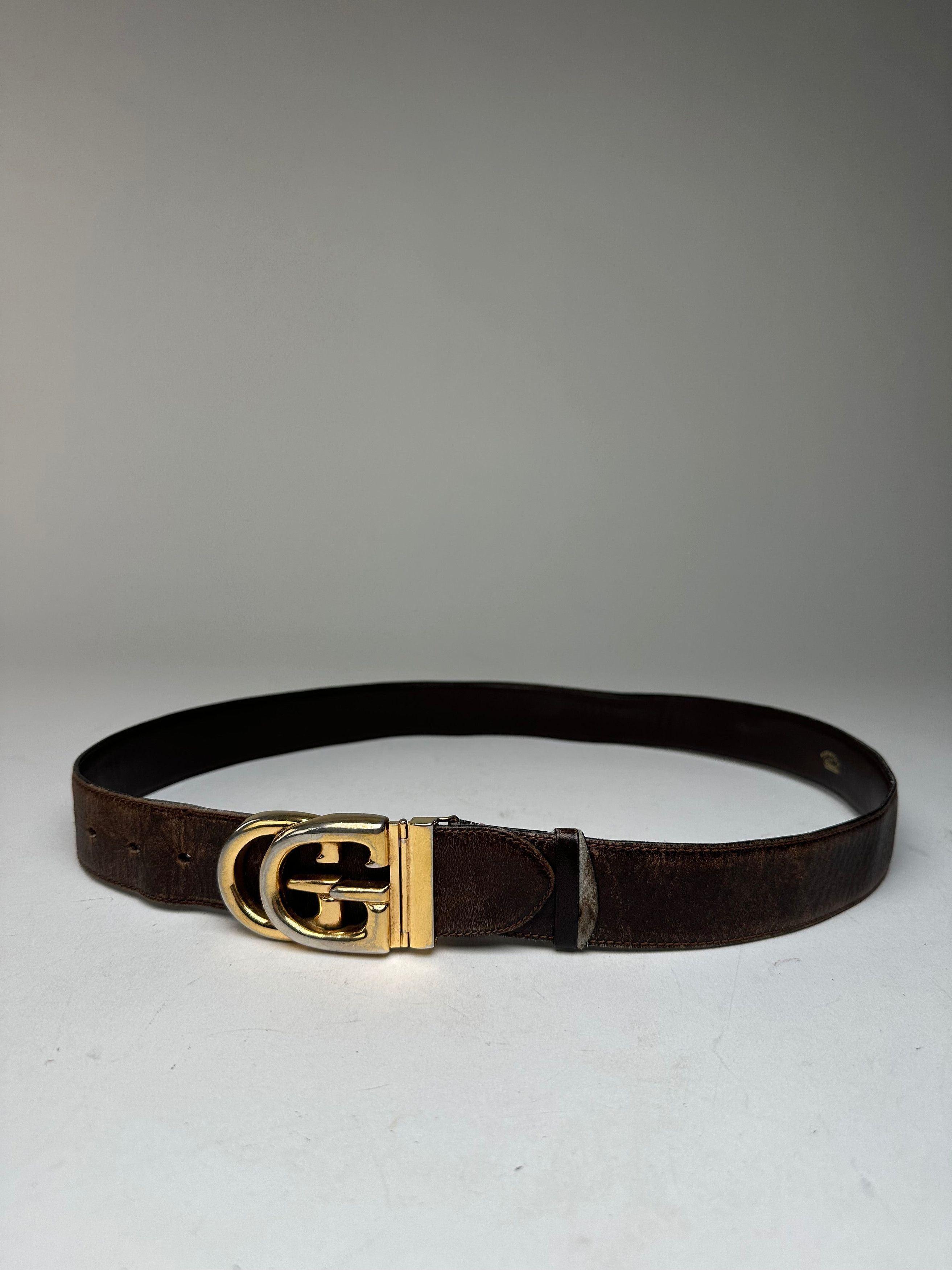 Gucci Vintage GG Leather Belt Brown Size ONE SIZE - 1 Thumbnail