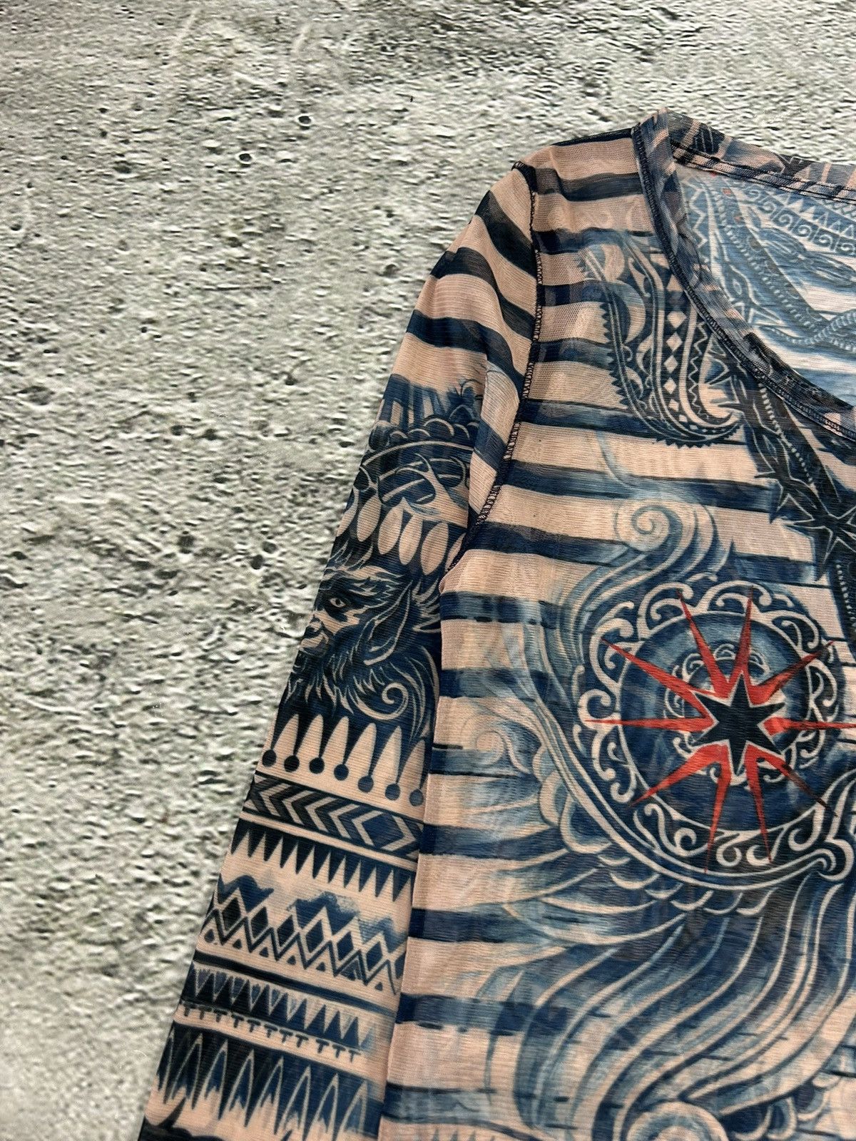 Jean Paul Gaultier Jean Paul Gaultier Lindex Tattoo Mesh Top longsleeve blouse Size M / US 6-8 / IT 42-44 - 3 Thumbnail