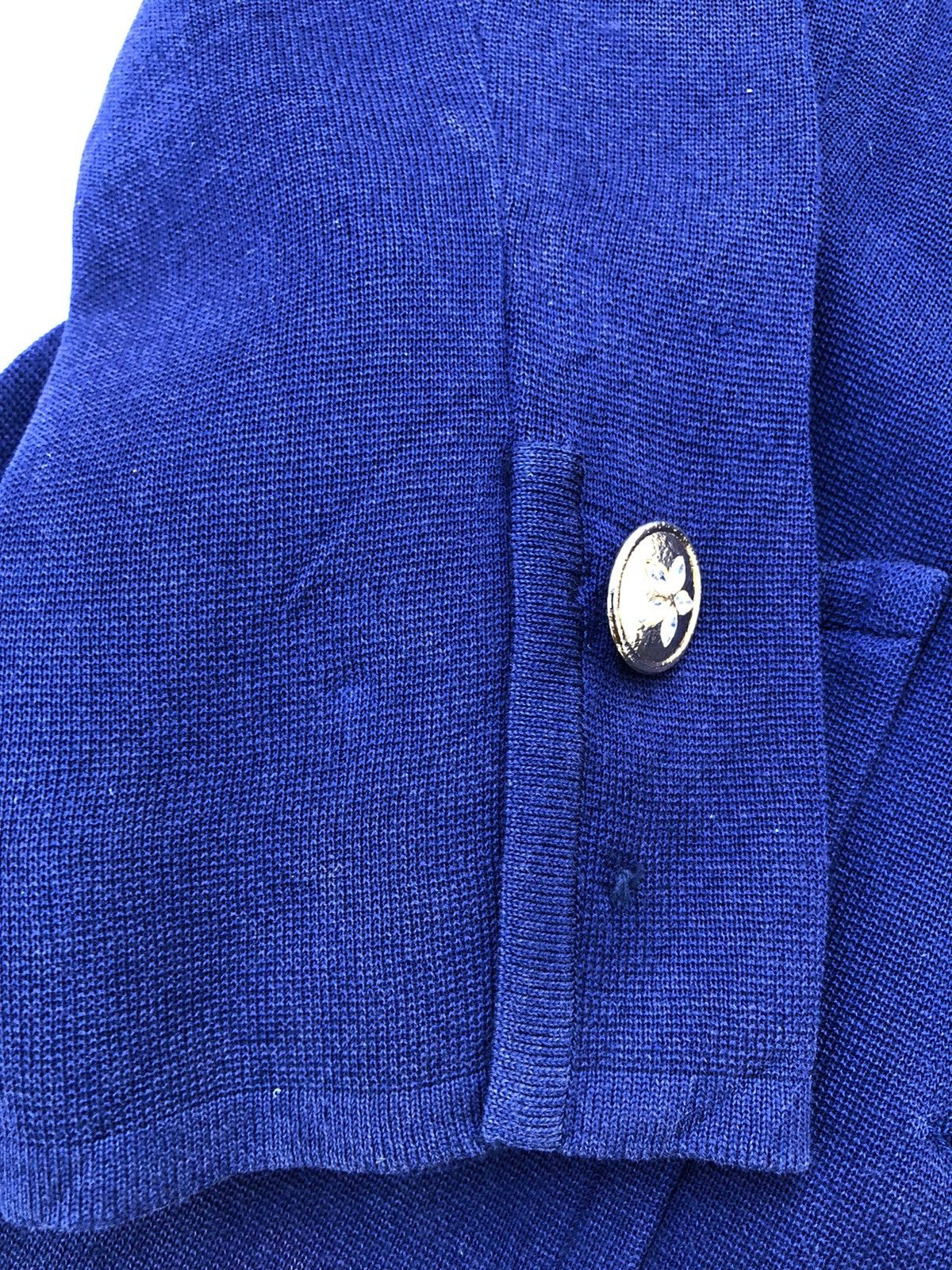 Designer × Vintage × Yves Saint Laurent 🔴YSL/Yves Saint Laurent Navy Blue Pattern Cardigan Size S / US 4 / IT 40 - 14 Thumbnail