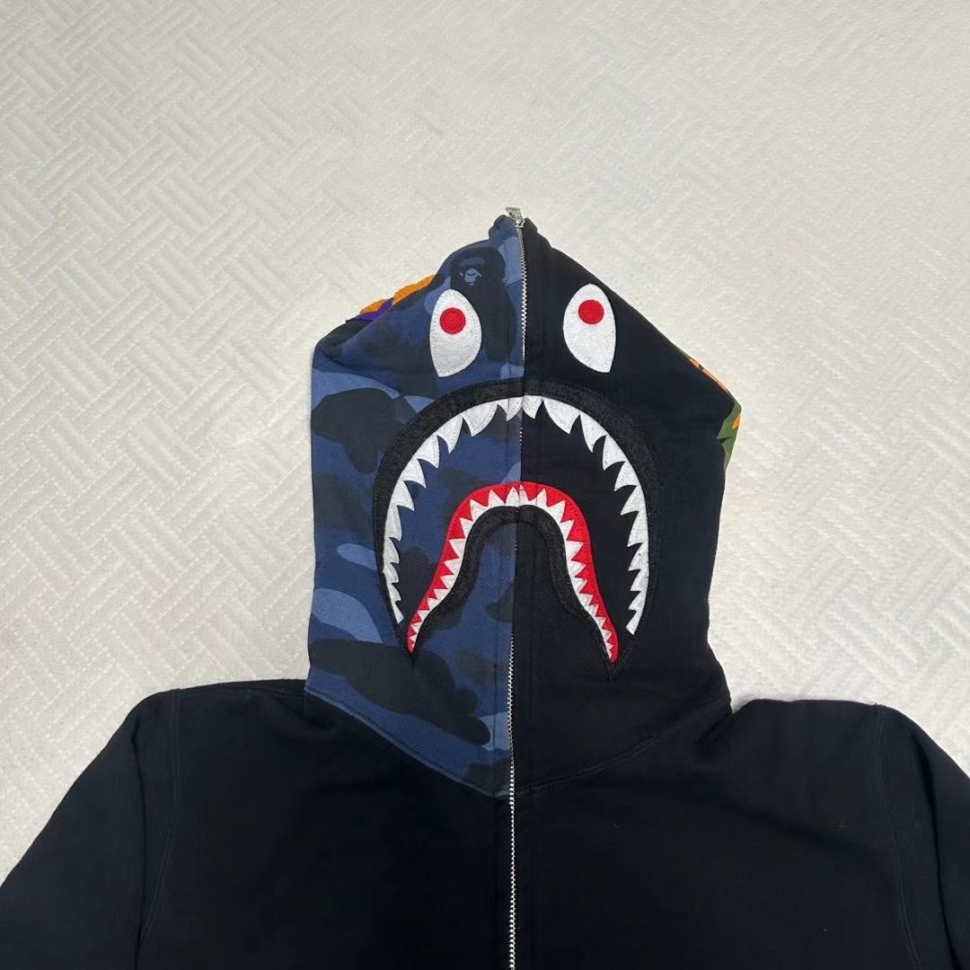 Bape HALF CAMO SHARK FULL ZIP HOODIE Size US L / EU 52-54 / 3 - 2 Thumbnail