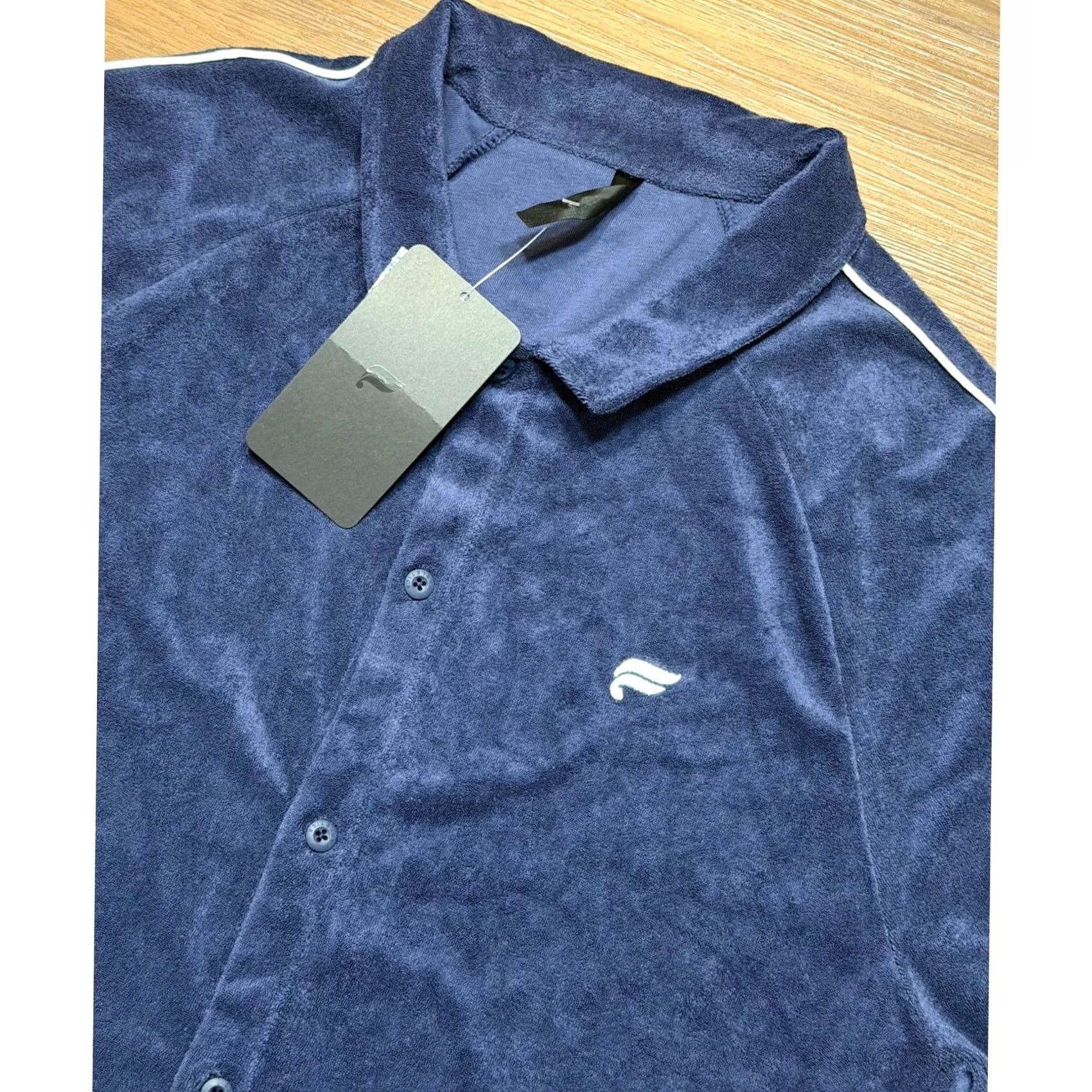 Fabletics Fabletics The Island Terry Button Up Shirt Mens Sz L Navy Blue Short Sleeve NEW Size US L / EU 52-54 / 3 - 2 Thumbnail