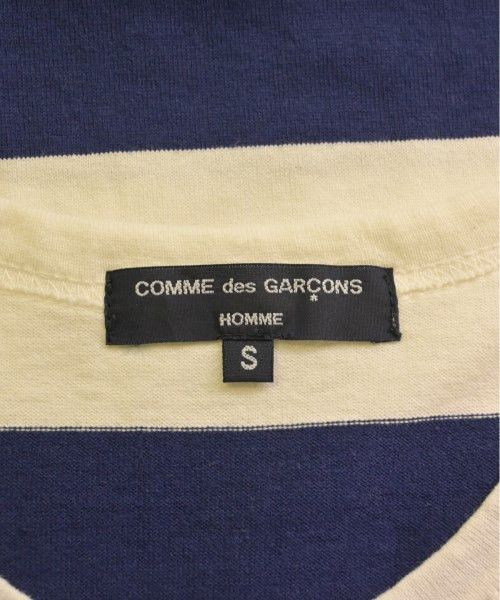 Comme des Garcons Homme T-Shirts Cotton Border Short Sleeve Patch Pattern White Navy Size US S / EU 44-46 / 1 - 9 Thumbnail