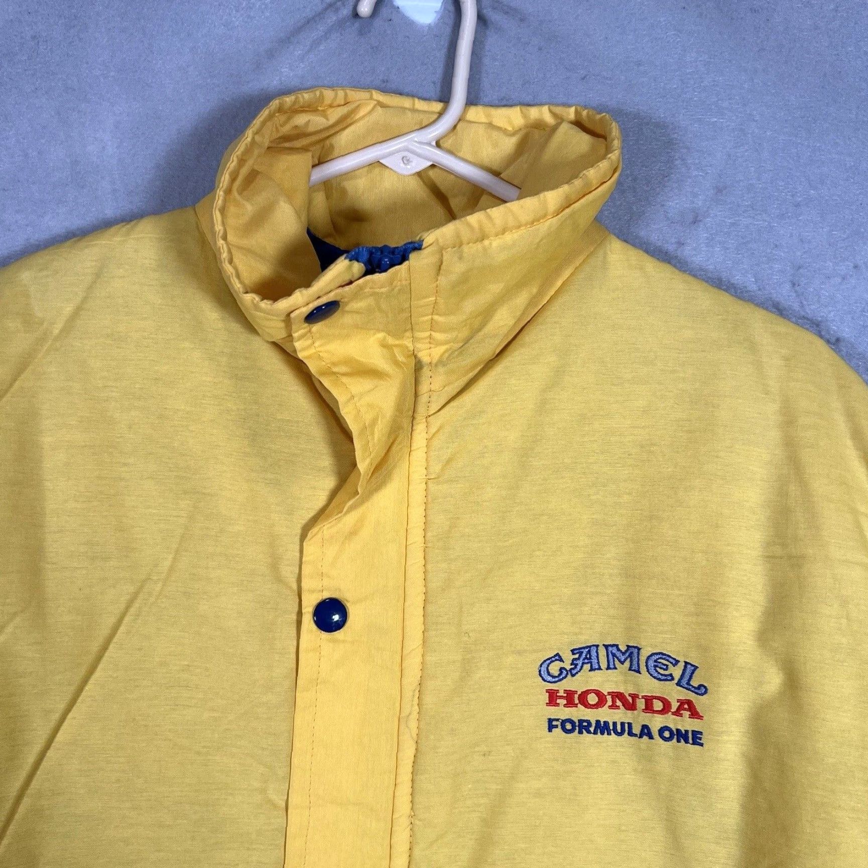 Camel VINTAGE Honda 90s Formula 1 Car Racing Jacket Full Zip Yellow Mens Size US L / EU 52-54 / 3 - 5 Thumbnail