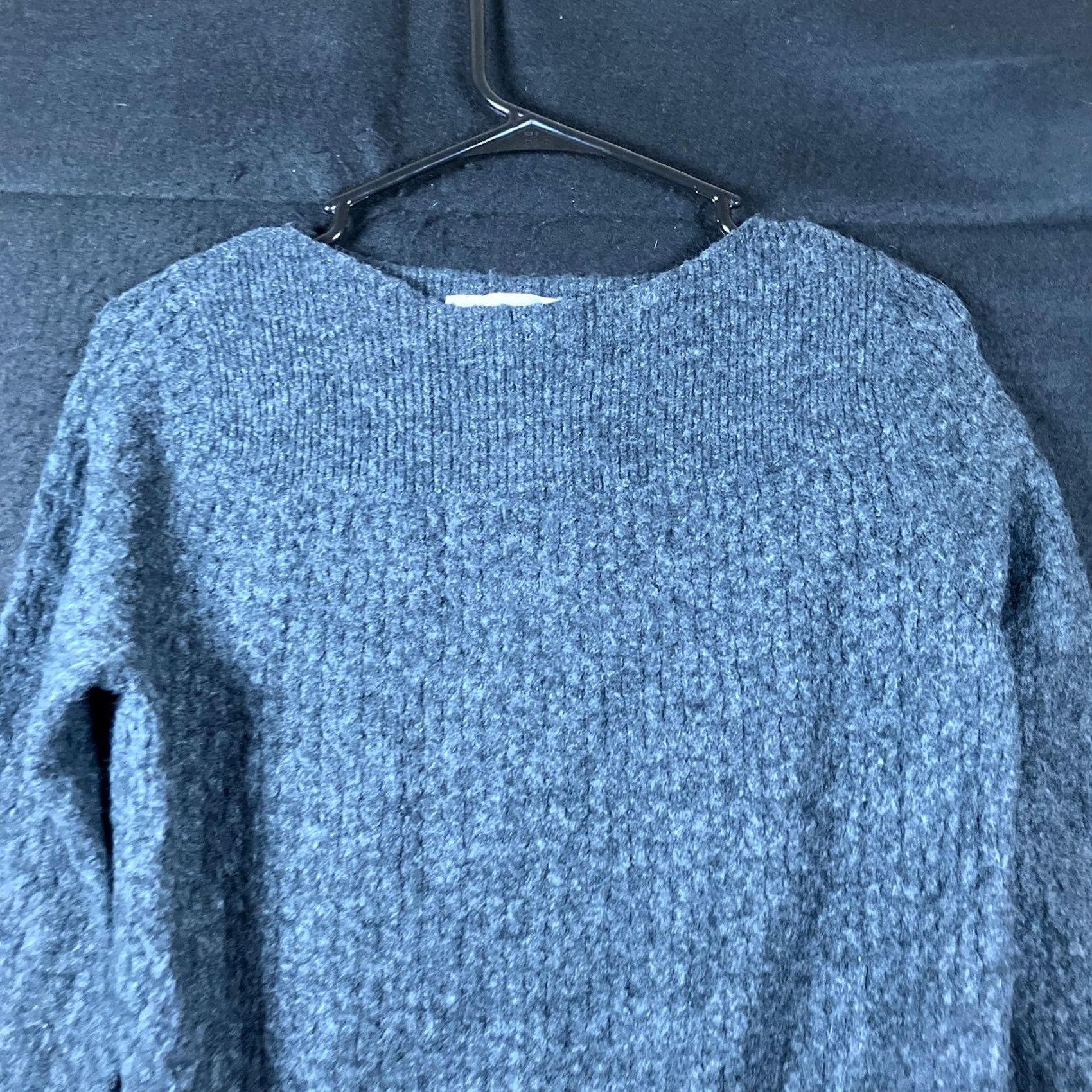 Loft LOFT Gray Crew Neck Long Sleeve Sweater Front Tie Medium Women’s Knit Casual Workwear Size M / US 6-8 / IT 42-44 - 2 Thumbnail