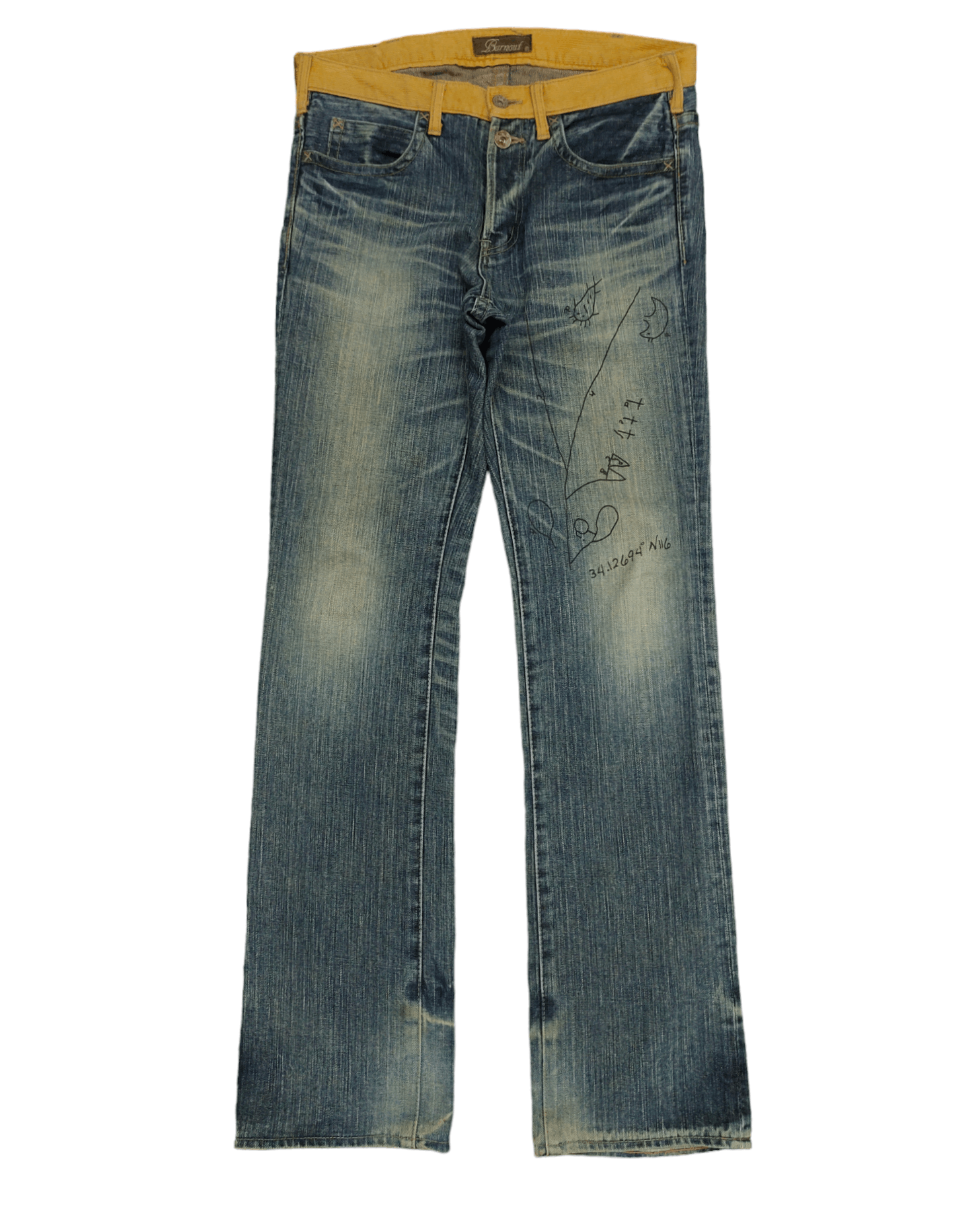 Hysteric Glamour × Undercover Burnout Japan Paisley Custom Faded Clawmark Denim Jeans Size US 31 - 1 Thumbnail