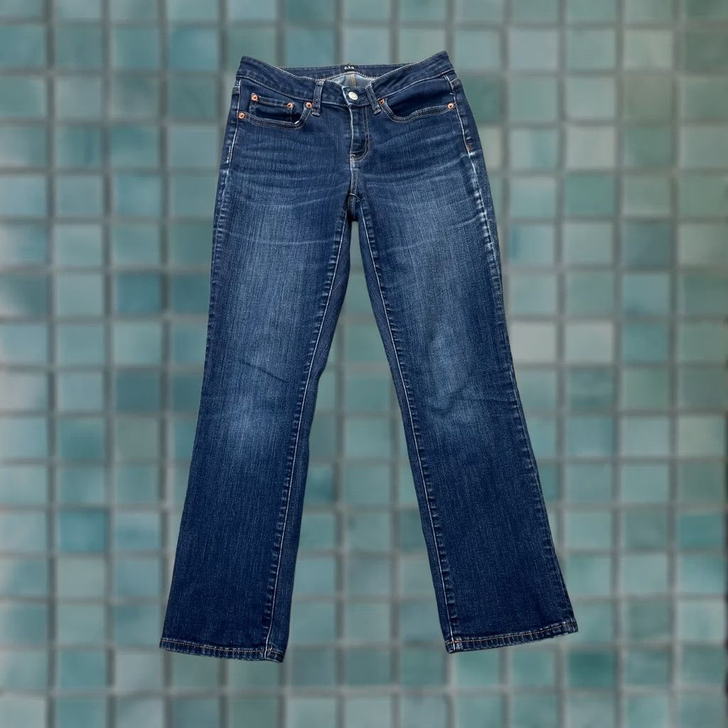 Gap Gap 1969 Jeans Womens 4 Petite Blue Straight Leg Denim Cotton Stretch 5-Pocket Womens Pants XS-XL Size 27" / US 4 / IT 40 - 1 Thumbnail