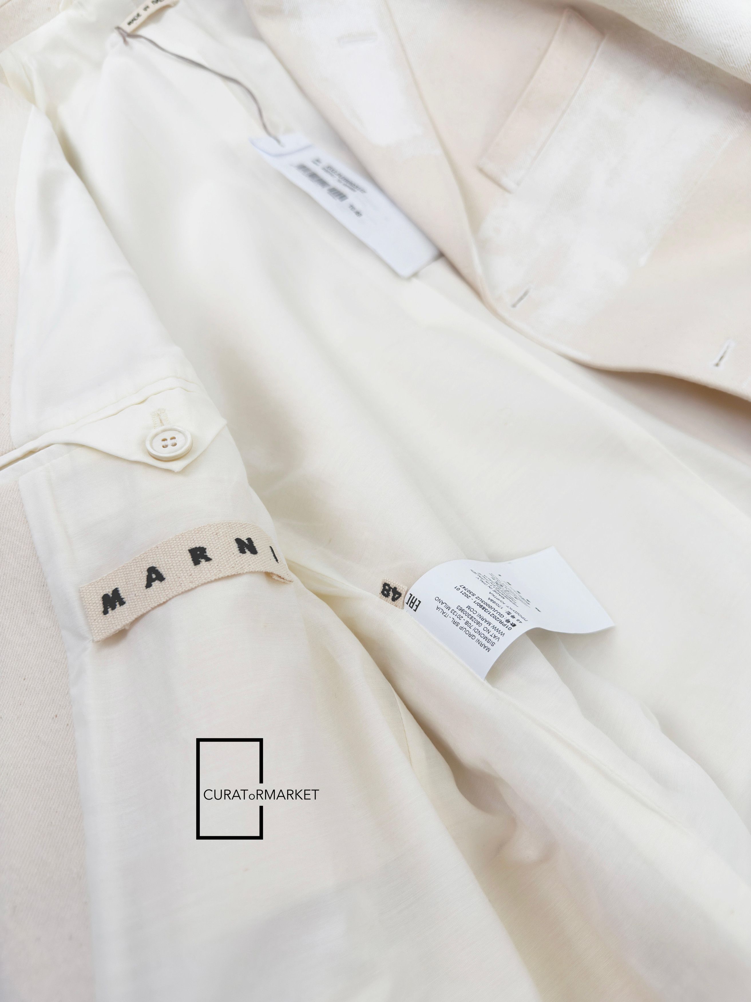 Marni EU48 Painted Stripes Brushed Artistic Contrast Blazer SS21 Size US M / EU 48-50 / 2 - 9 Thumbnail