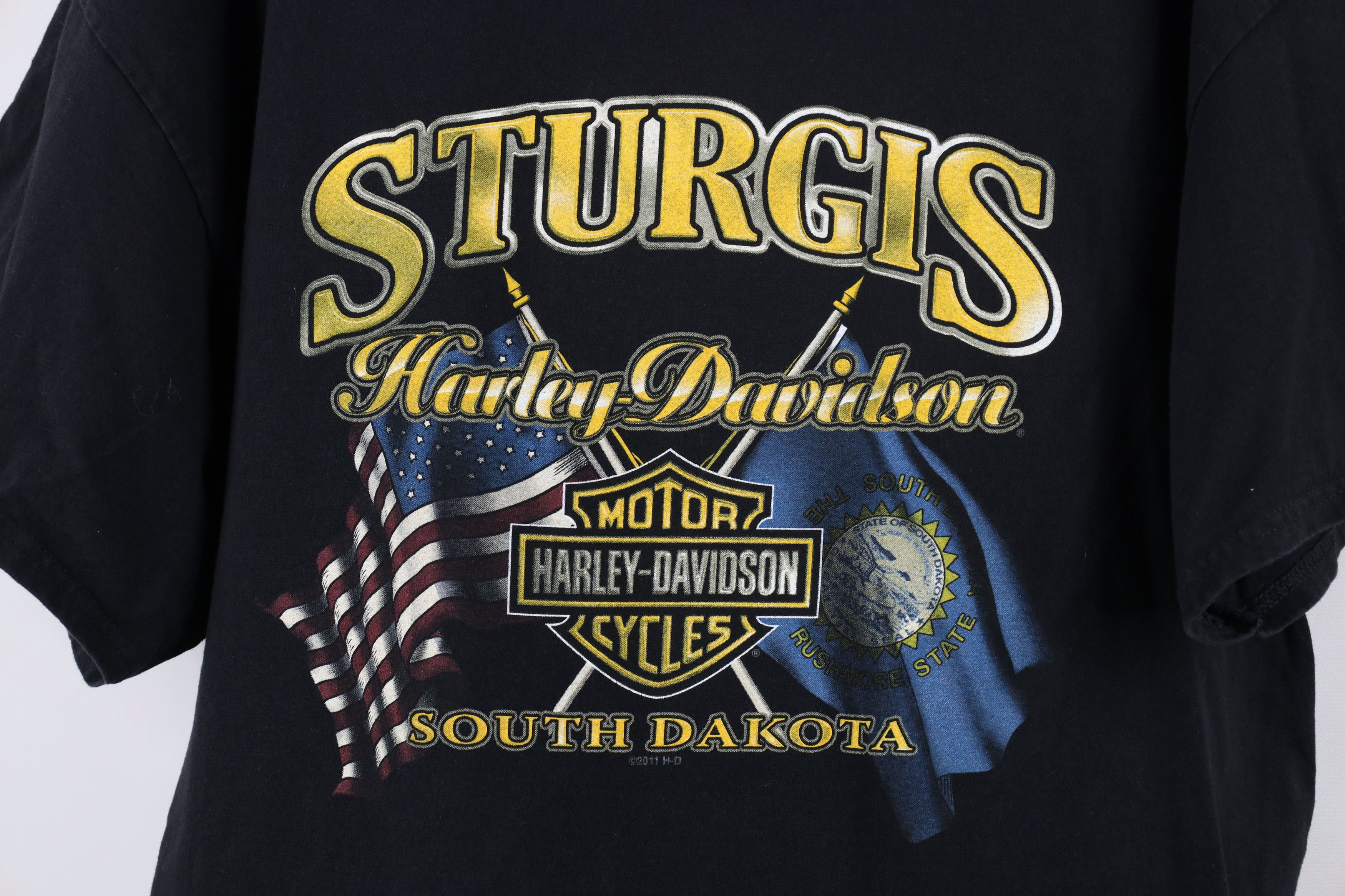 Harley Davidson × Vintage Vintage Y2K Harley Davidson Out Sturgis T-Shirt Black Cotton Size US XL / EU 56 / 4 - 4 Thumbnail