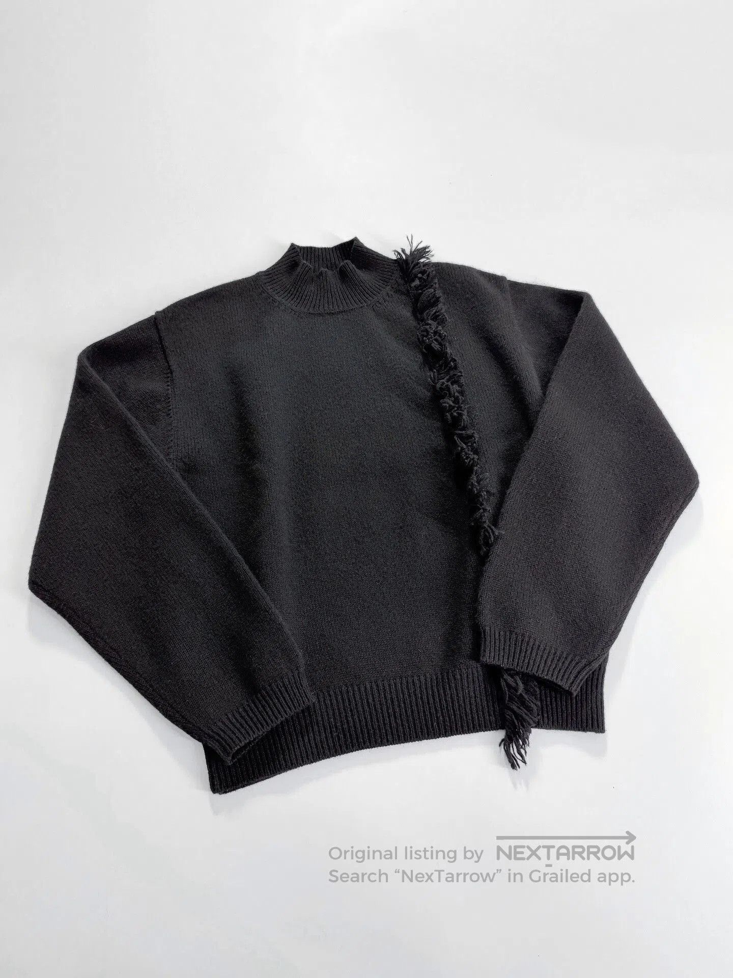 Y's black knitted high collar with tassel. Size L / US 10 / IT 46 - 5 Thumbnail