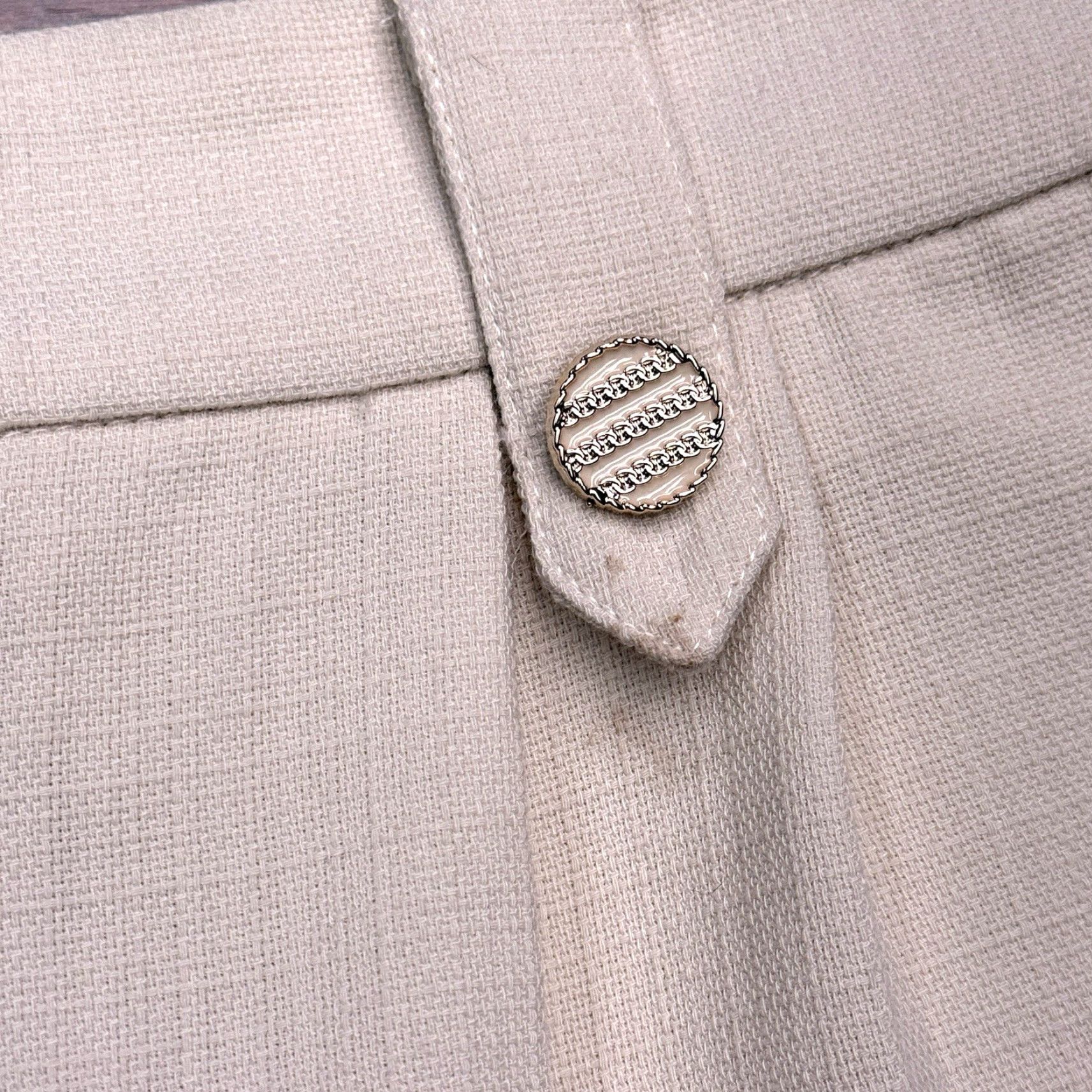 Nicole Miller Nicole Miller Wide-Leg Pants Womens Small Beige High Rise Stretch Dress Pants Workwear Front Pleated Inseam 30 in Regular Size 28" / US 6 / IT 42 - 5 Thumbnail