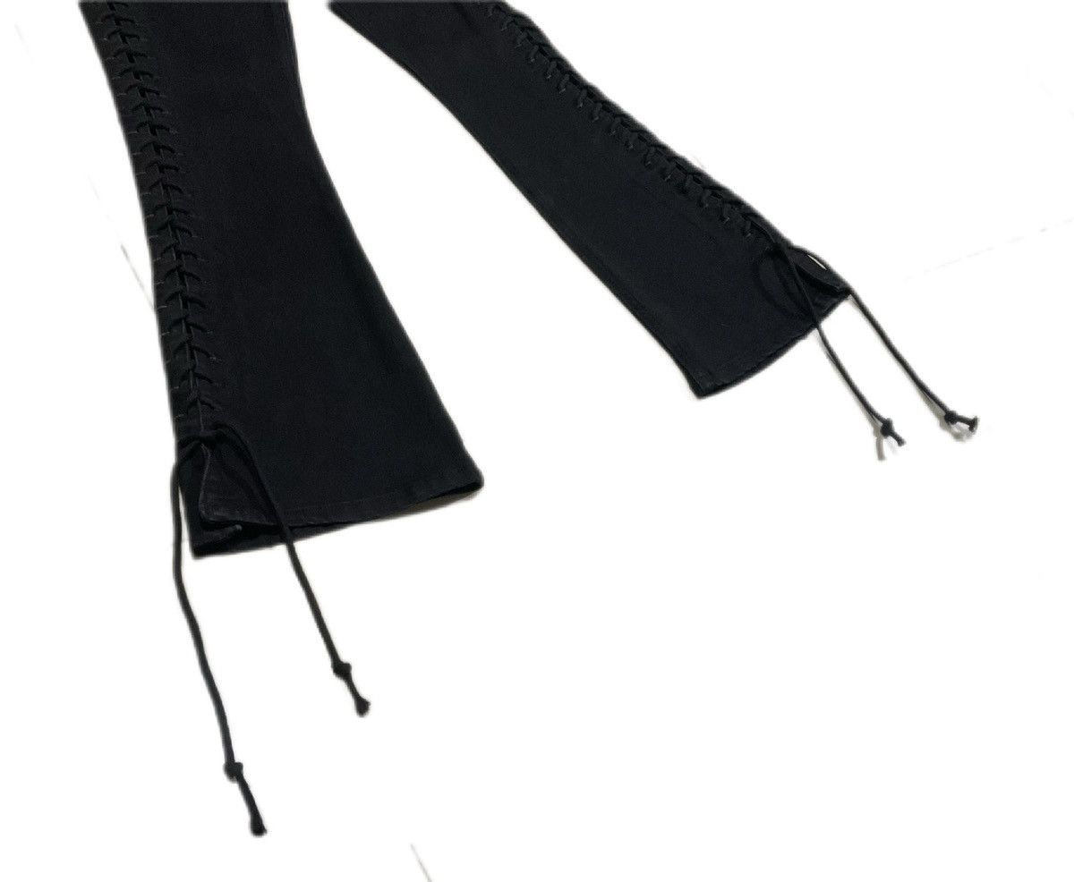 If Six Was Nine × Japanese Brand × Le Grande Bleu (L.G.B.) 🔥Sick Y2K Shaggie Bondage Laces Up Flared Denim Black Size US 26 / EU 42 - 5 Thumbnail