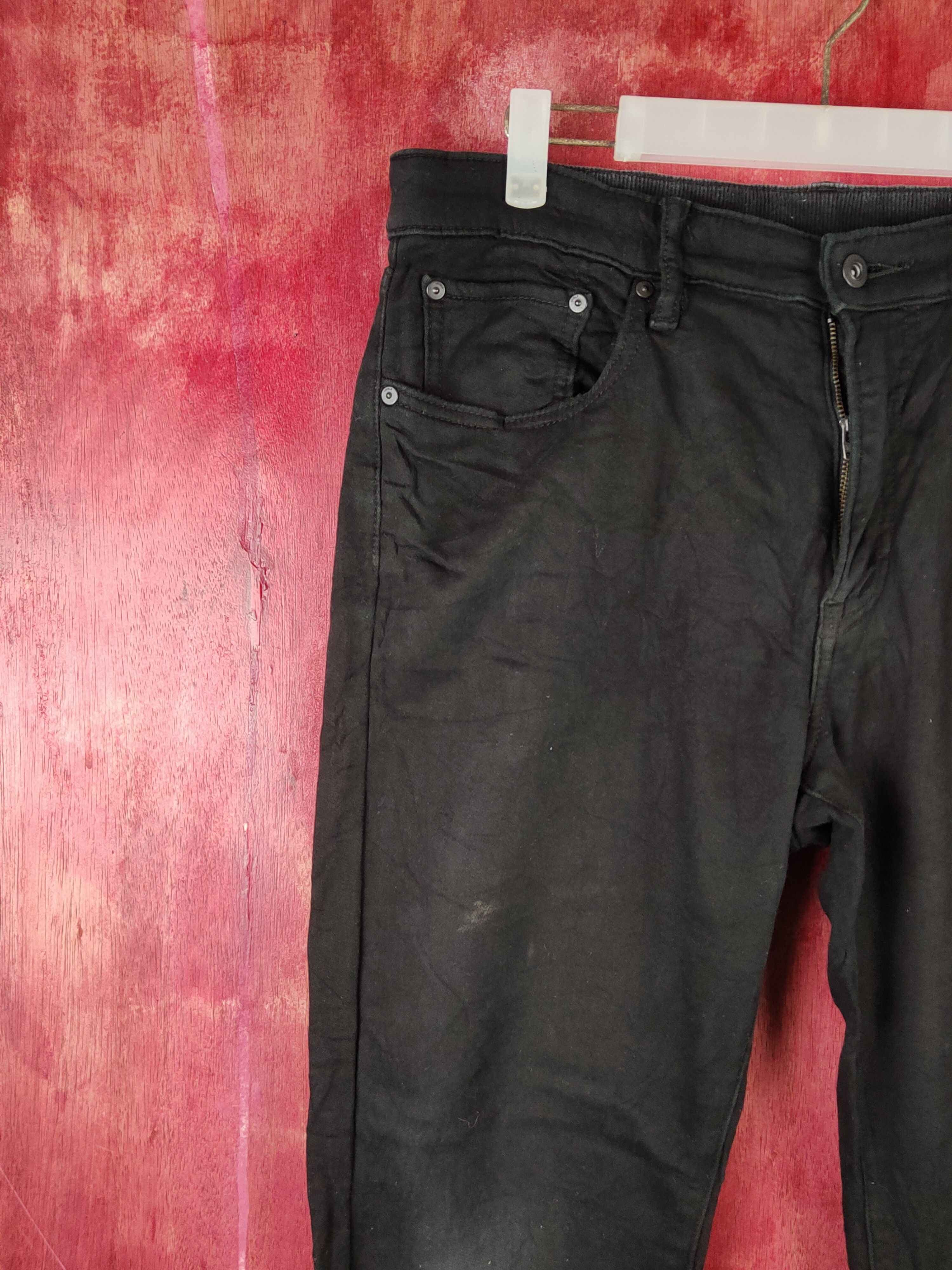 Japanese Brand Uniqlo Black ripped distressed Casual Pants #S2273 Size US 34 / EU 50 - 3 Thumbnail