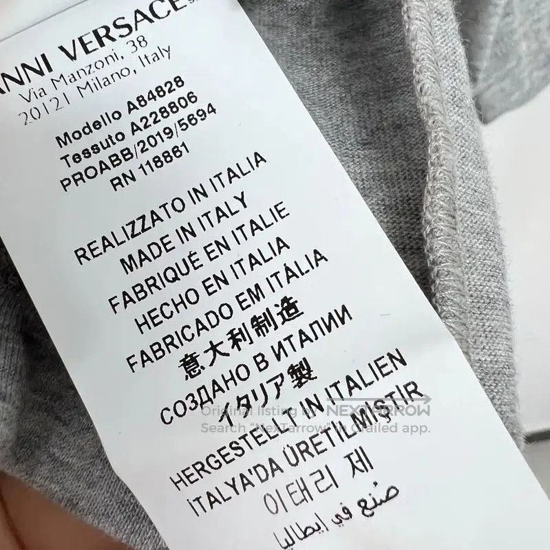 Versace Versace Gray Cotton Embroidered Short Sleeve T-Shirt . Size US L / EU 52-54 / 3 - 8 Thumbnail