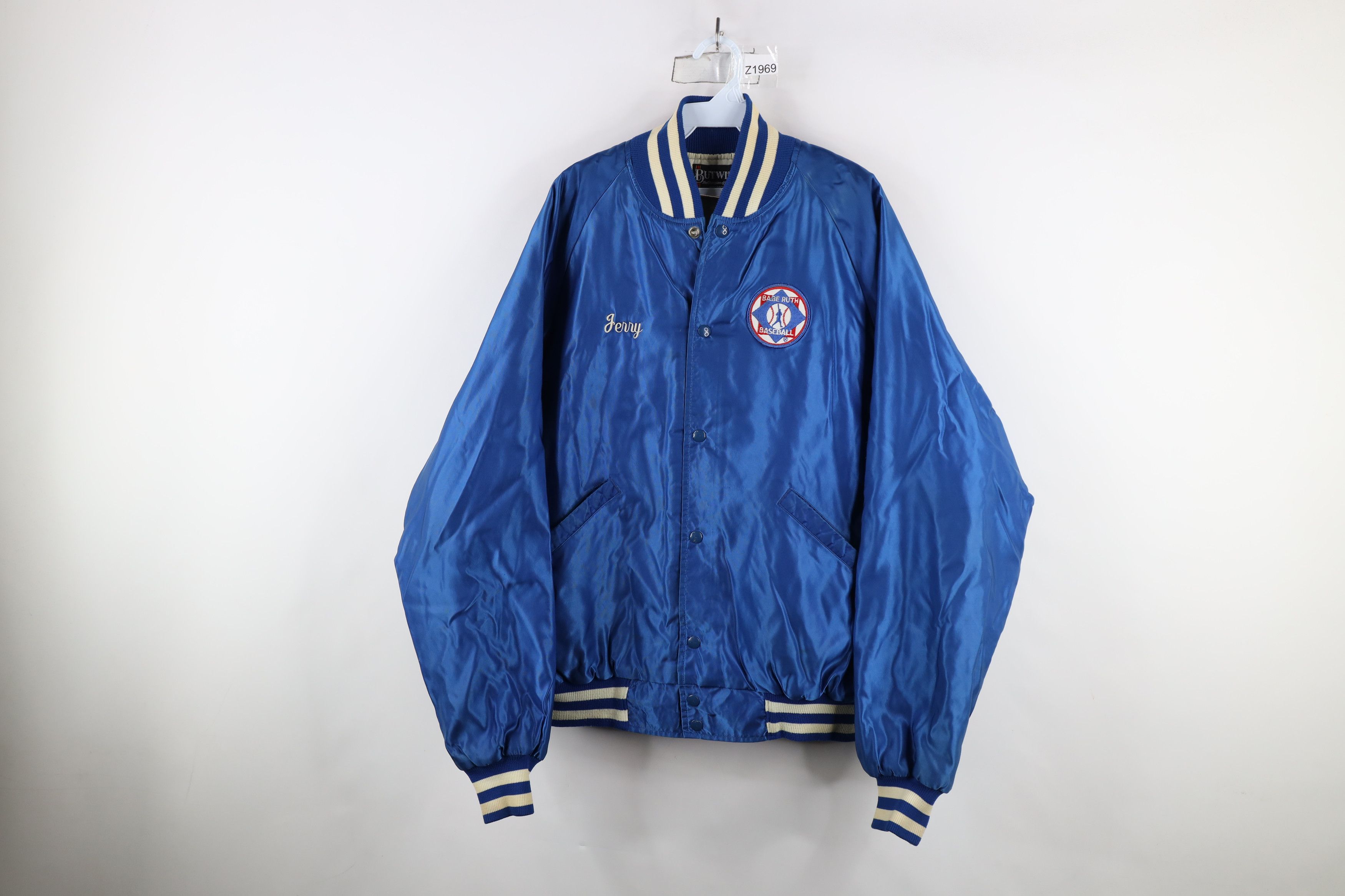 Vintage Vintage 80s Butwin Ruth Baseball Satin Bomber Jacket USA Size US XL / EU 56 / 4 - 1 Thumbnail