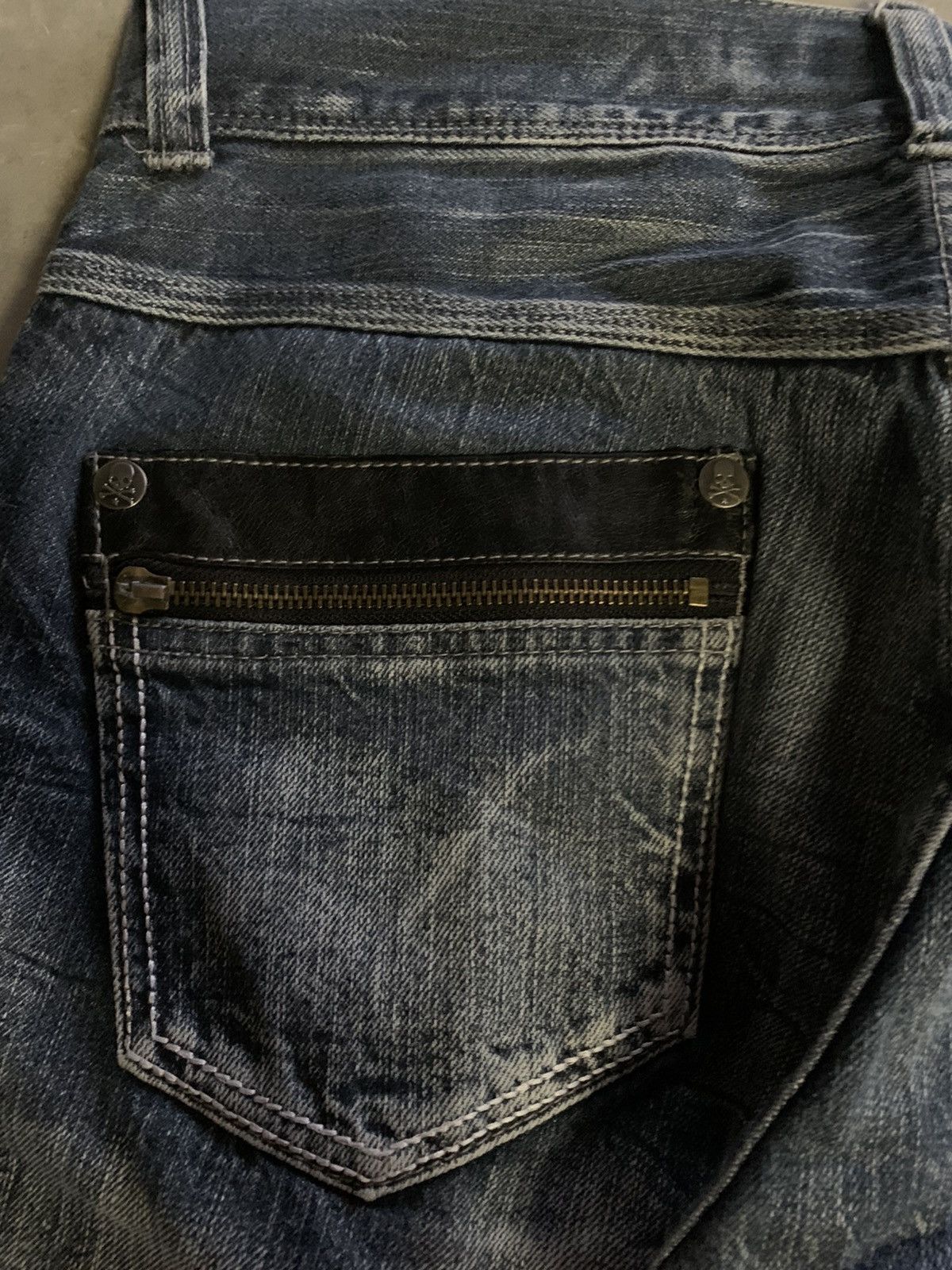 If Six Was Nine ROOT THREE STYLE honeycomb whiskered wash jeans punk goth Size US 33 - 15 Thumbnail